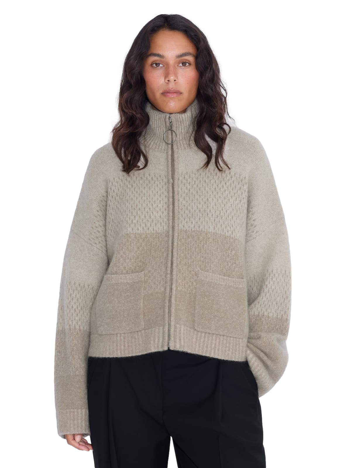 Holzweiler Tine Cardigan Taupe Mix Cardigan Brun/Beige