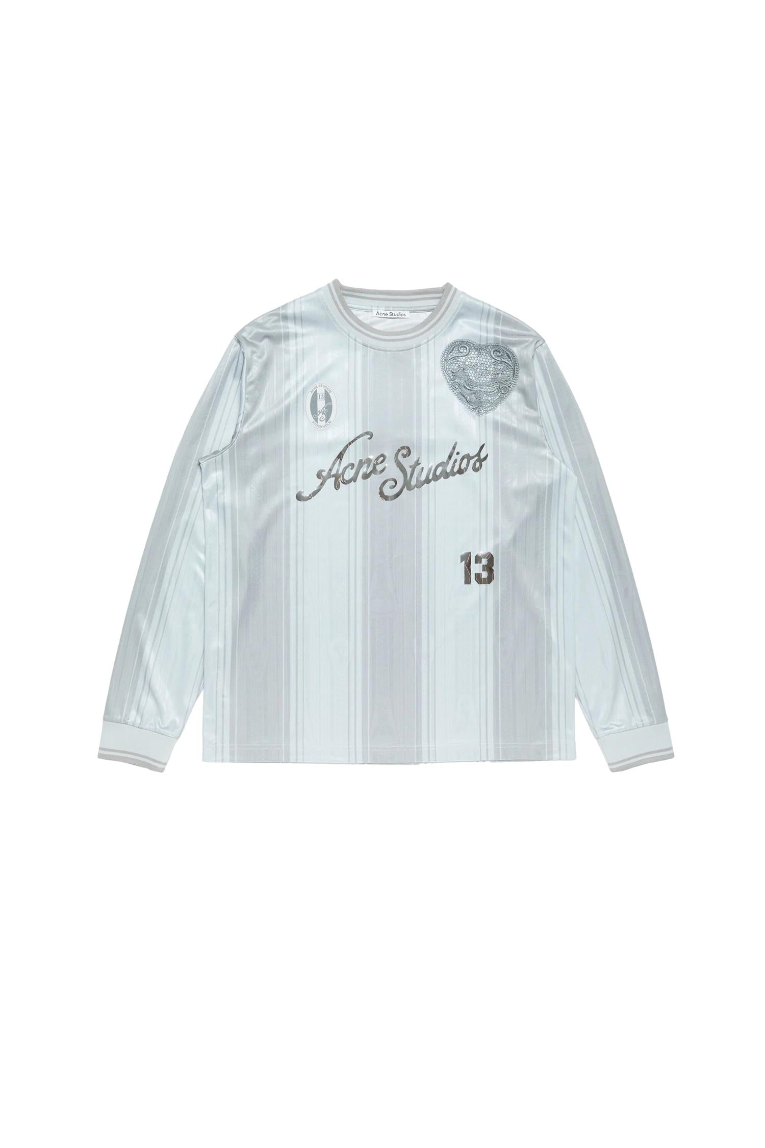 Acne Logo Sports Jersey Longsleeve Grå Mønster - modostore.no