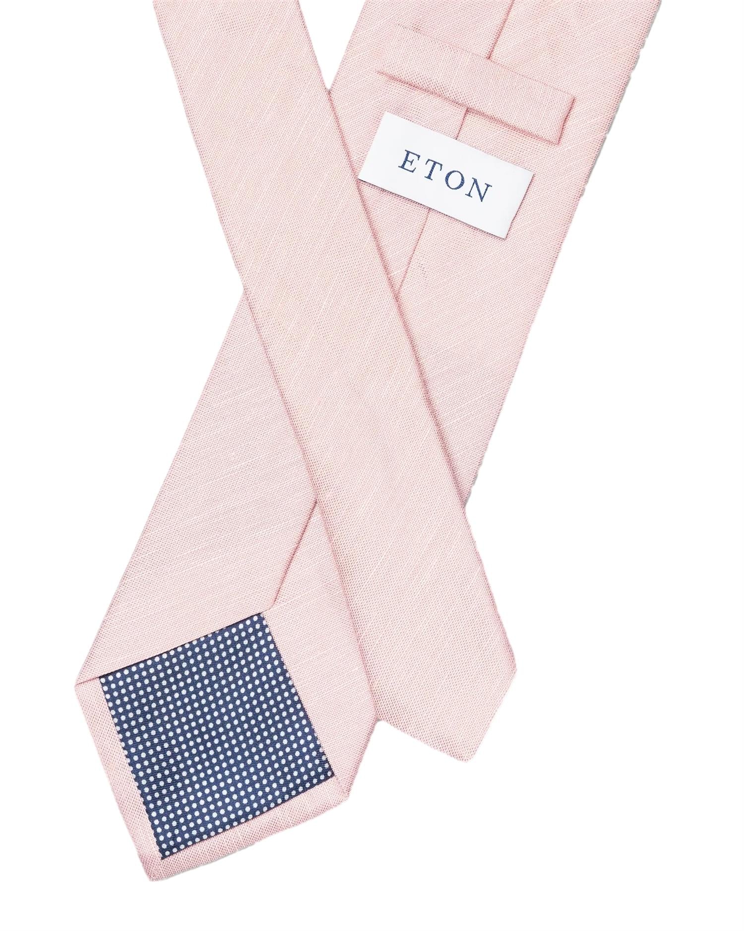 Eton Solid Silk Linen Tie Slips Rosa - modostore.no