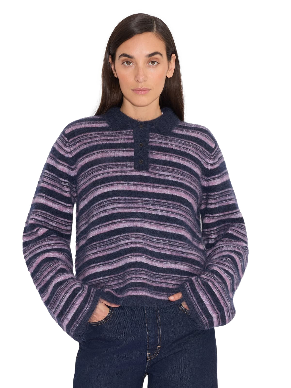 Holzweiler Olivia Wool Polo Genser Mørkelilla