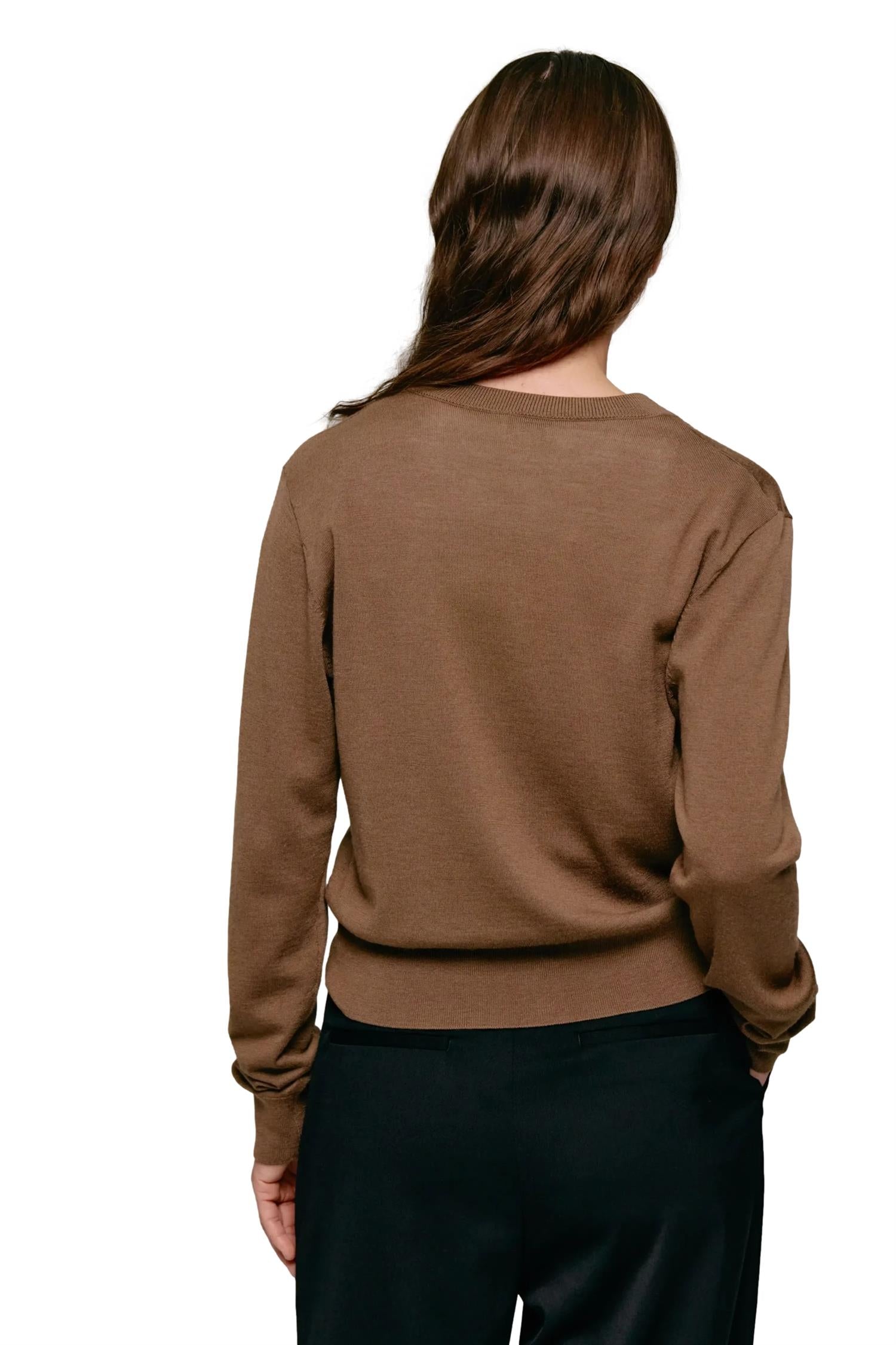 Julie Josephine Lilja Merino Cardigan Cardigan Brun - modostore.no