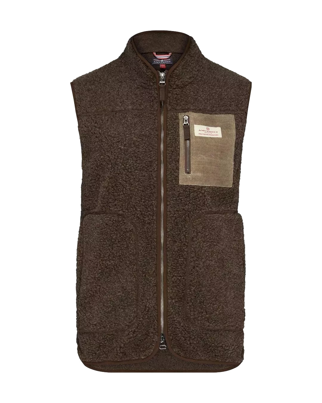 Amundsen Heroes Wool Fleece Vest Womens Vest Mørkebrun