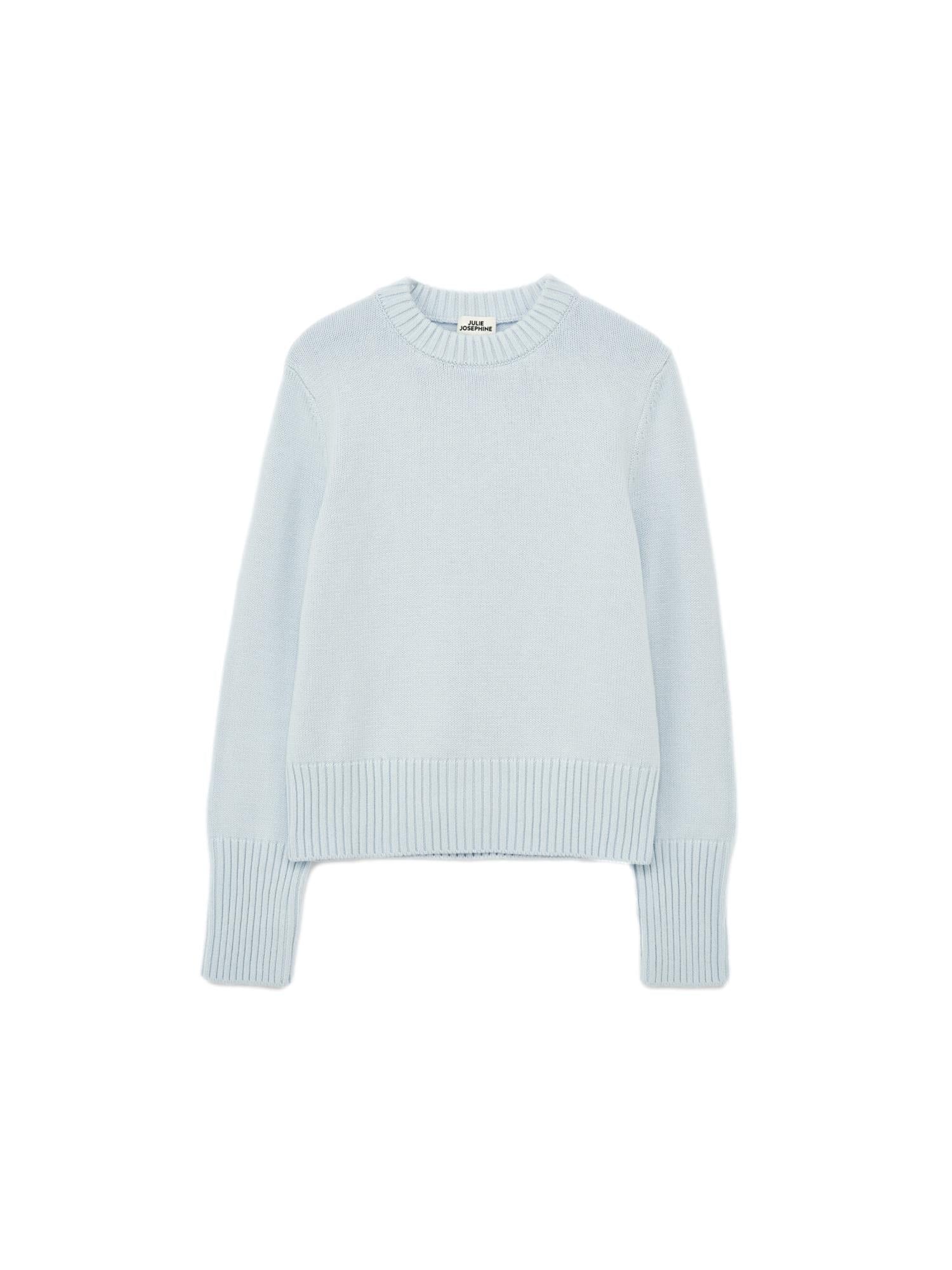 Julie Josephine Short Roundneck Sweater Genser Lyseblå