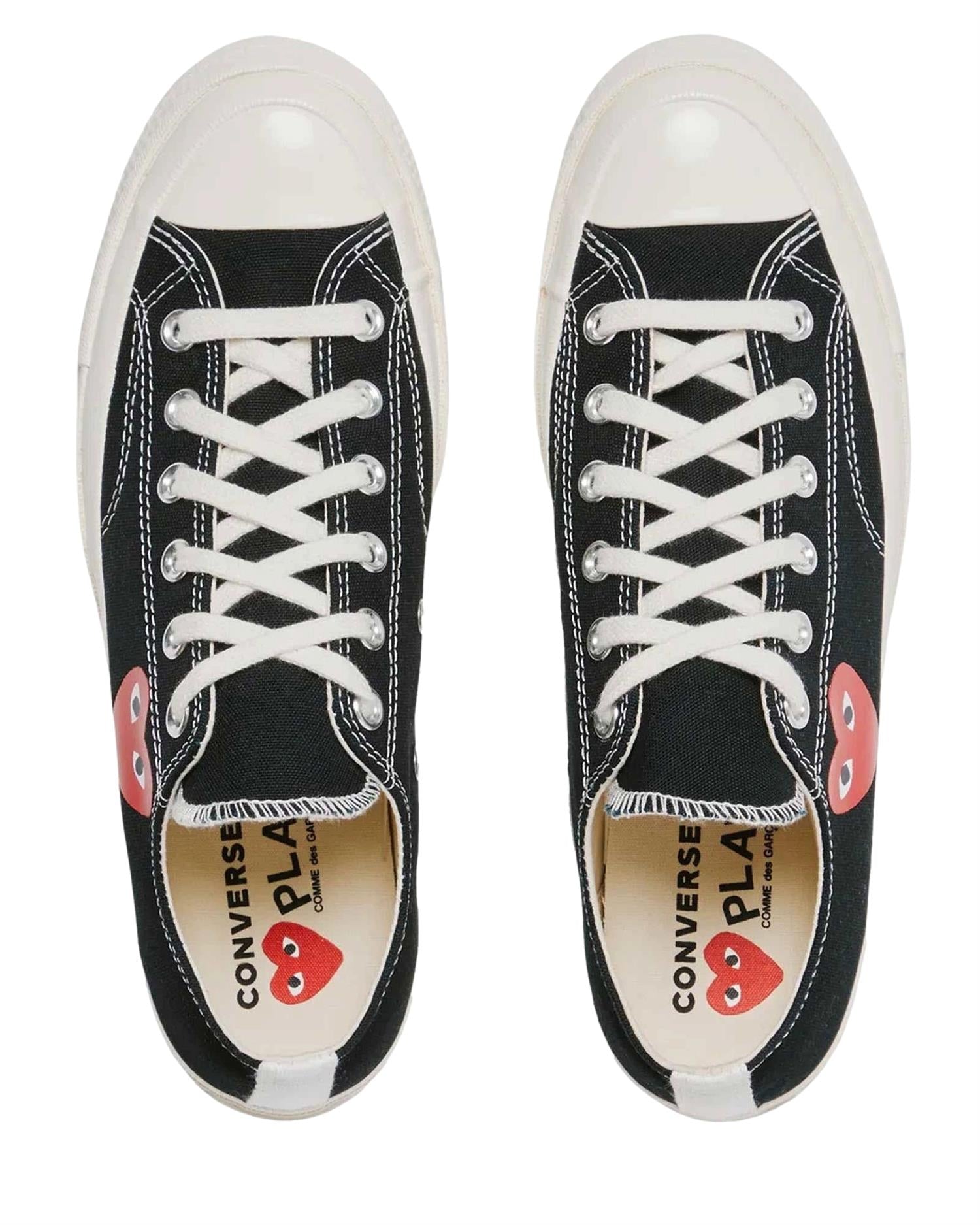 Comme des Garcons Play CT70 Small red heart LOW top Sko Sort - modostore.no