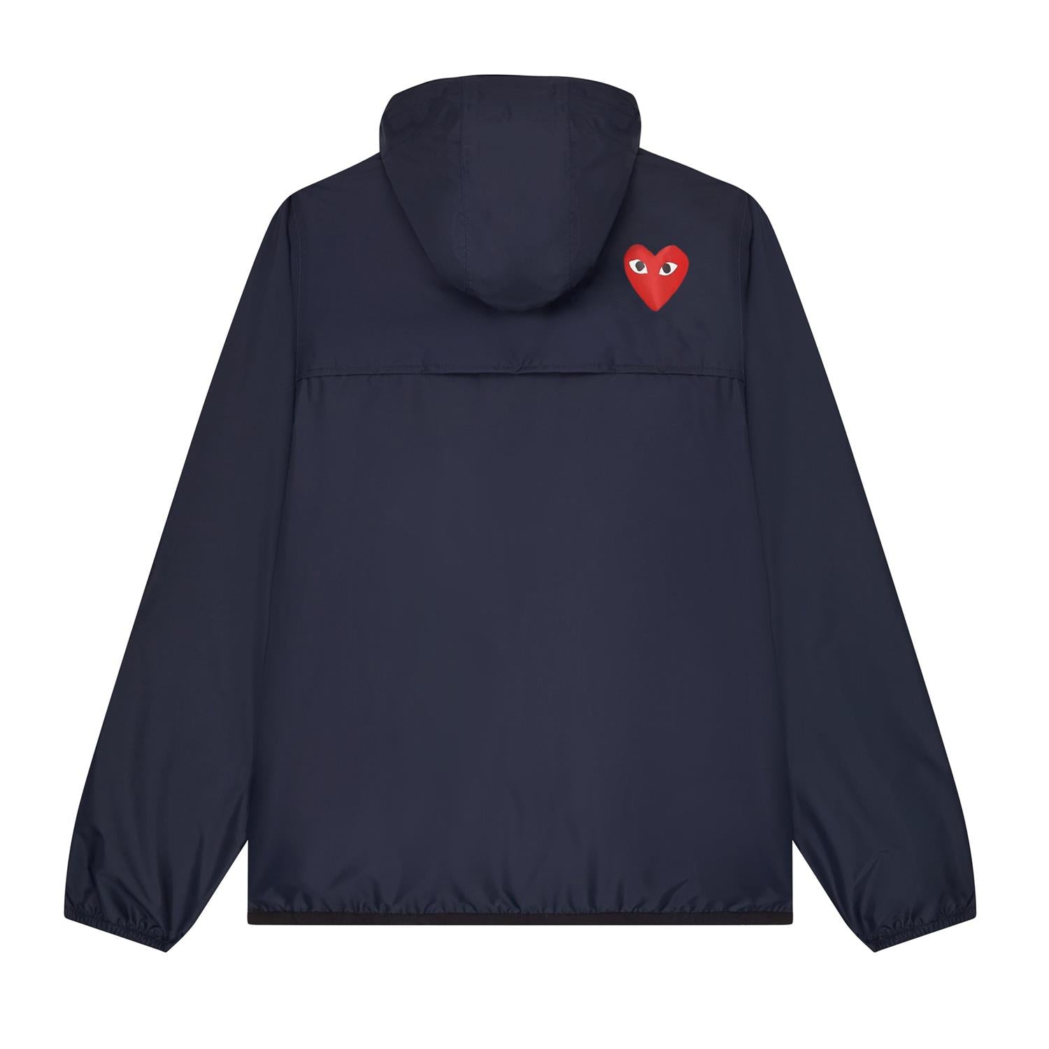 Comme des Garcons Play K-WAY Hoodie Full Zip Jakke Navy - modostore.no