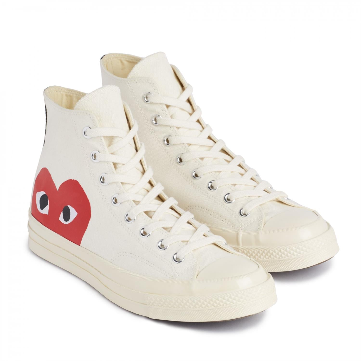 Comme des Garcons Play x Converse CDG BIG HEART HI Top White Sko Off-White - modostore.no