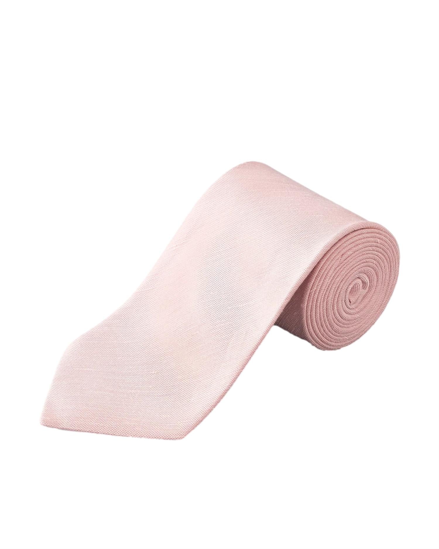 Eton Solid Silk Linen Tie Slips Rosa - modostore.no