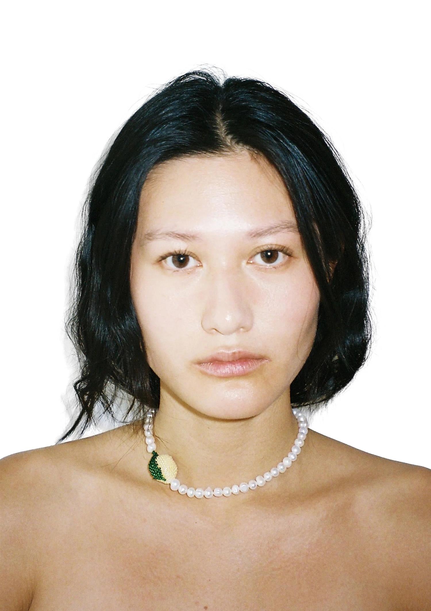 Pura Utz Pearl Lemon Necklace Smykke Hvit Og Gul - modostore.no