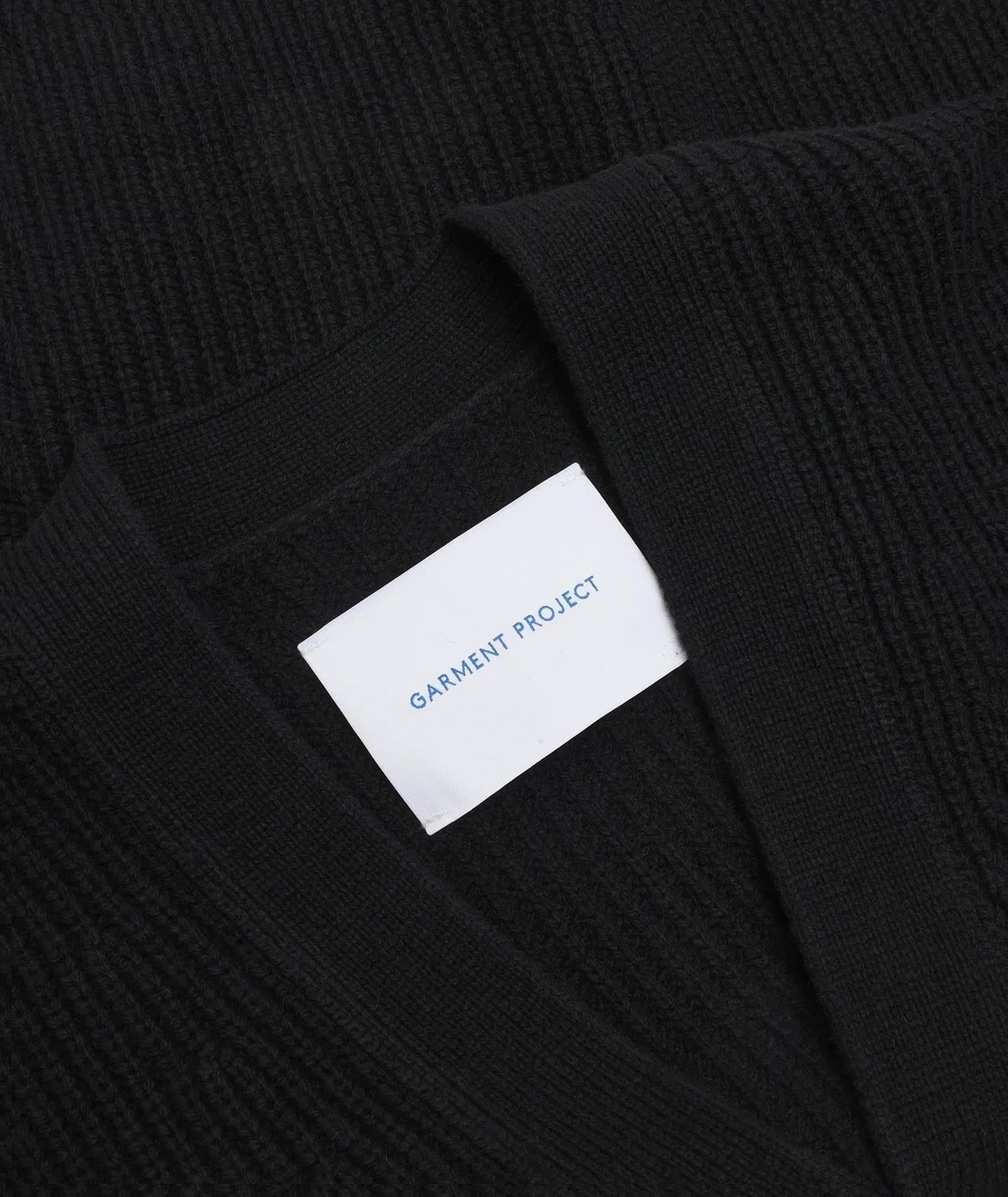 Garment Project Wool Knit Cardigan Genser Sort - modostore.no