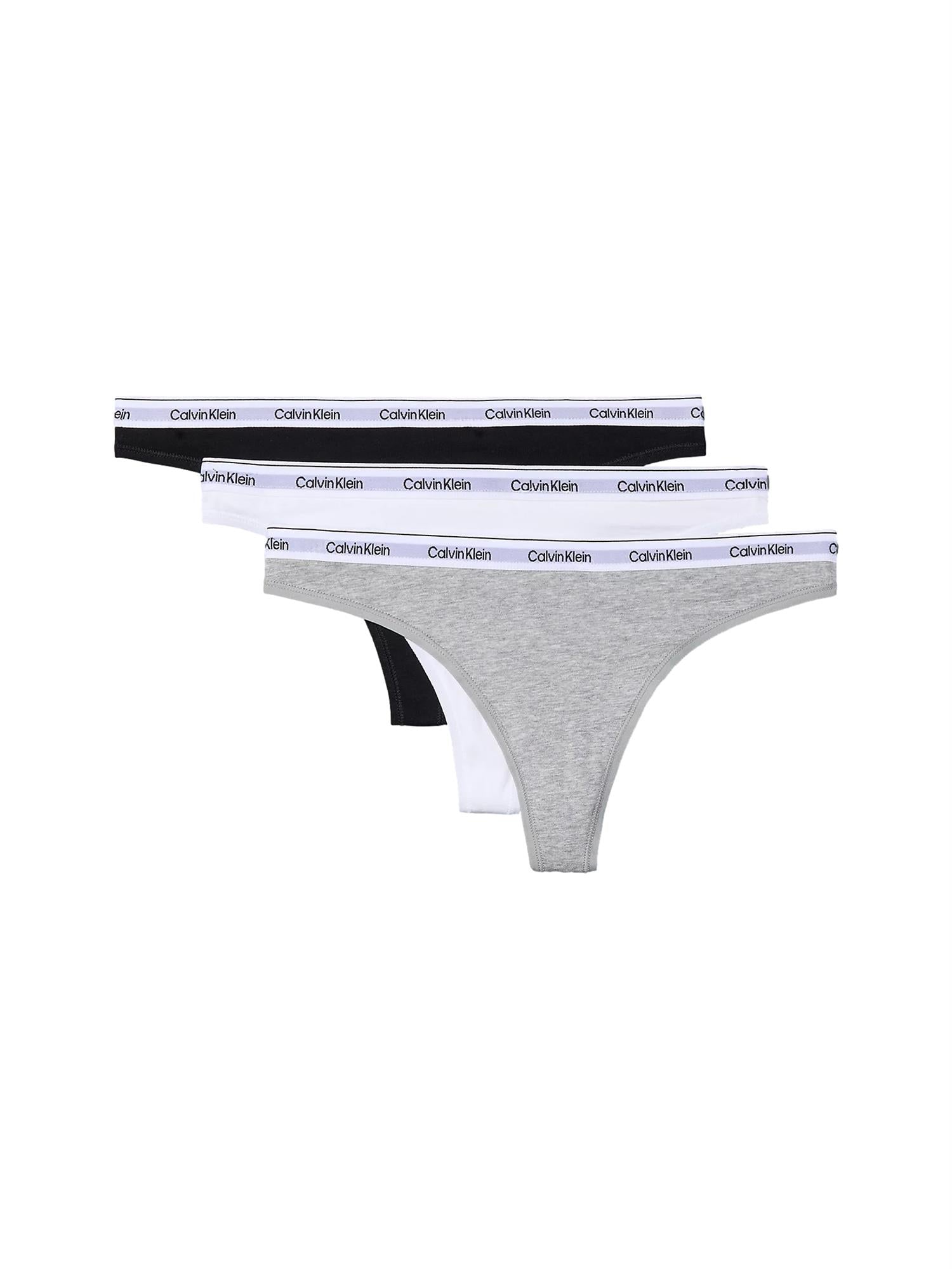 Calvin Klein Underwear Thong Modern Logo 3PK Undertøy Hvit/Grå/Sort - modostore.no