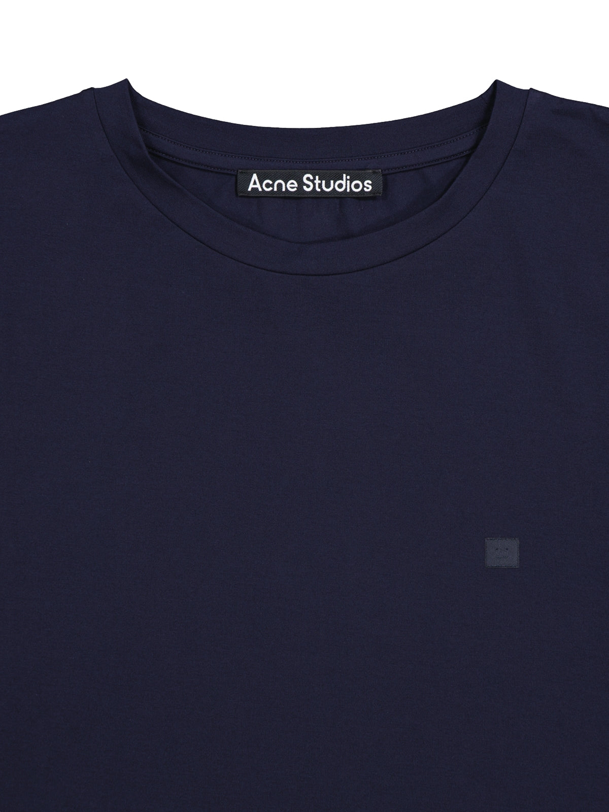 Acne Regular Fit Face T-Shirt T-shirt Navy - modostore.no