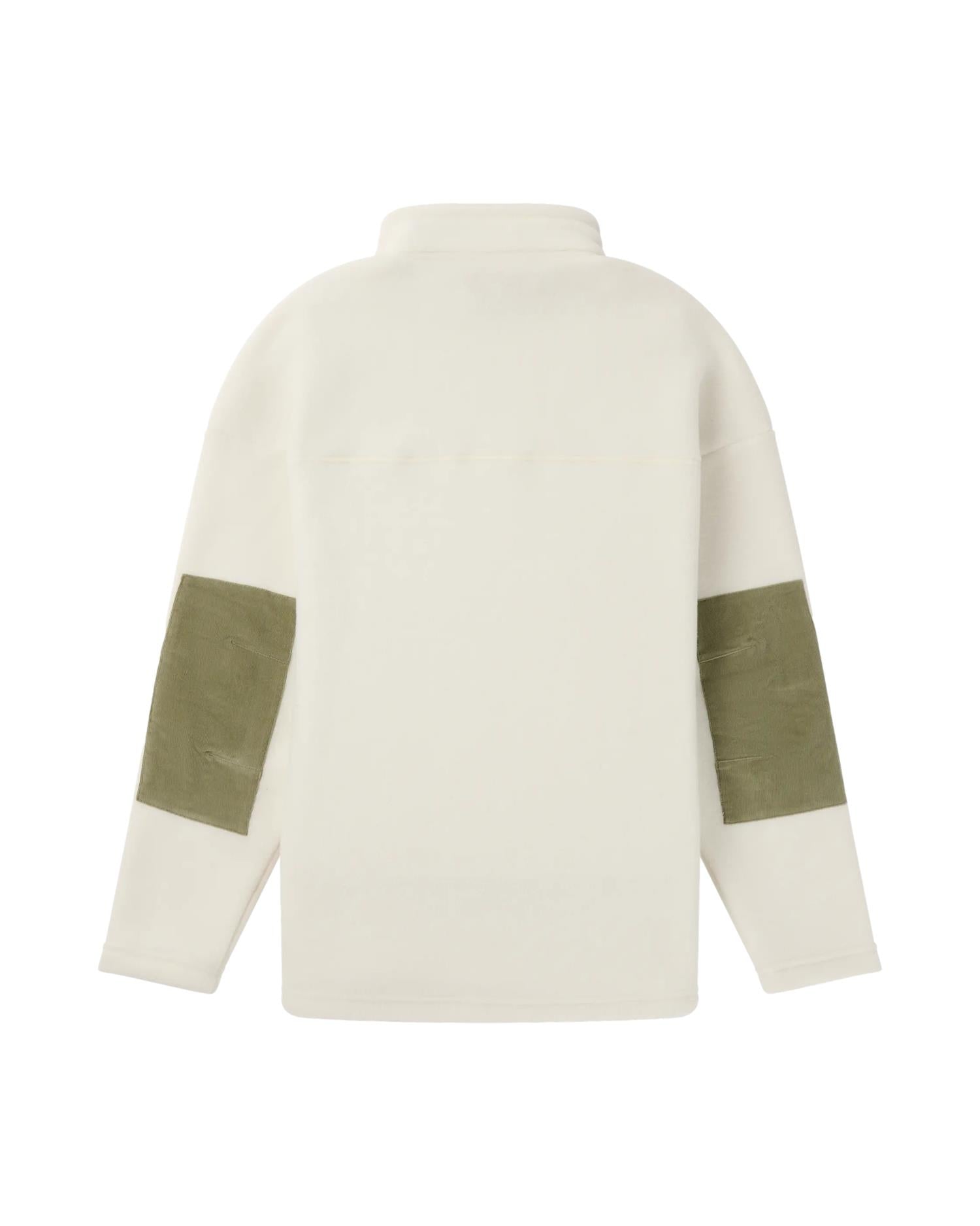 Amundsen V-Bond Cord Fleece Mens Genser Hvit Og Grønn - modostore.no