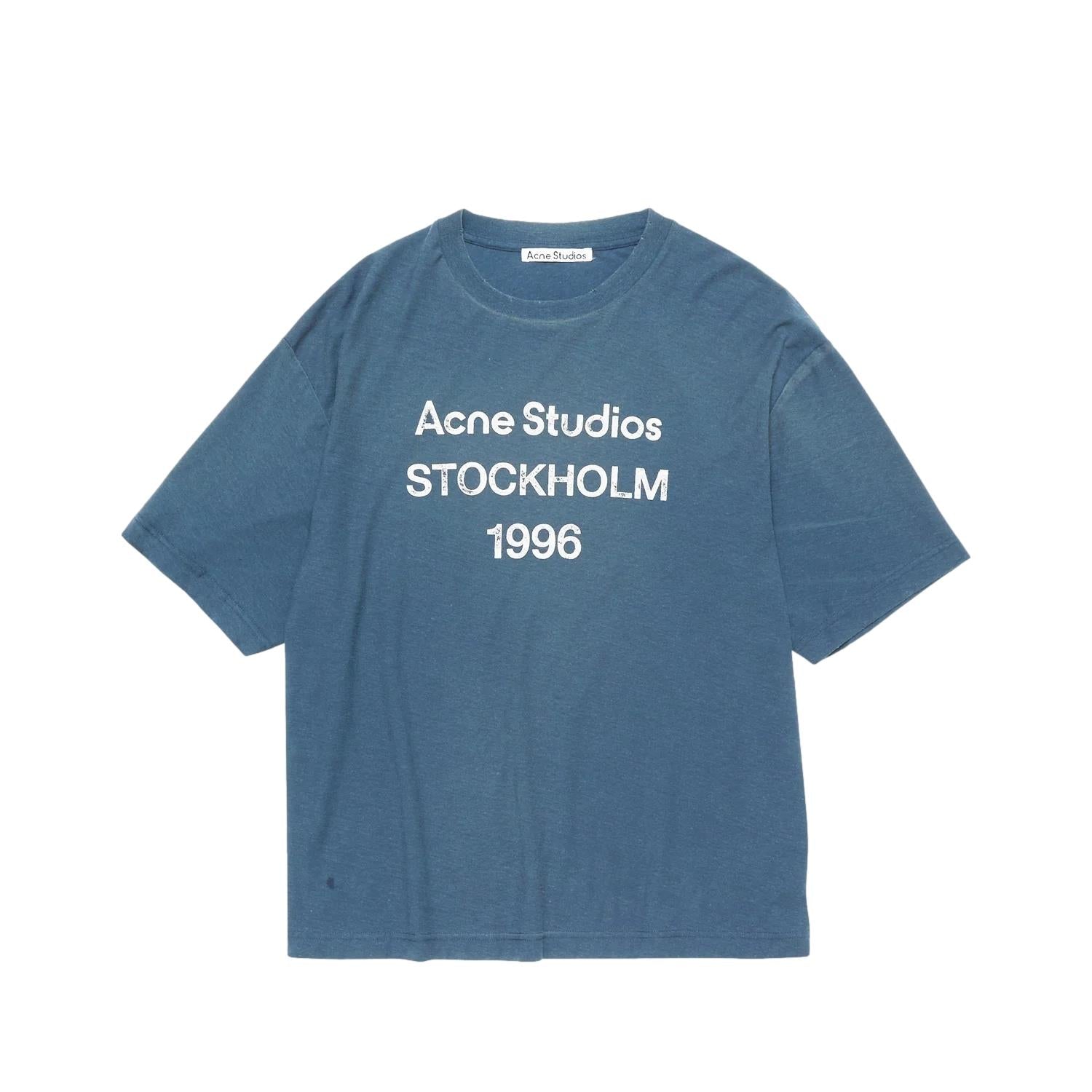 Acne Logo T-shirt - Relaxed fit T-shirt Mørkeblå