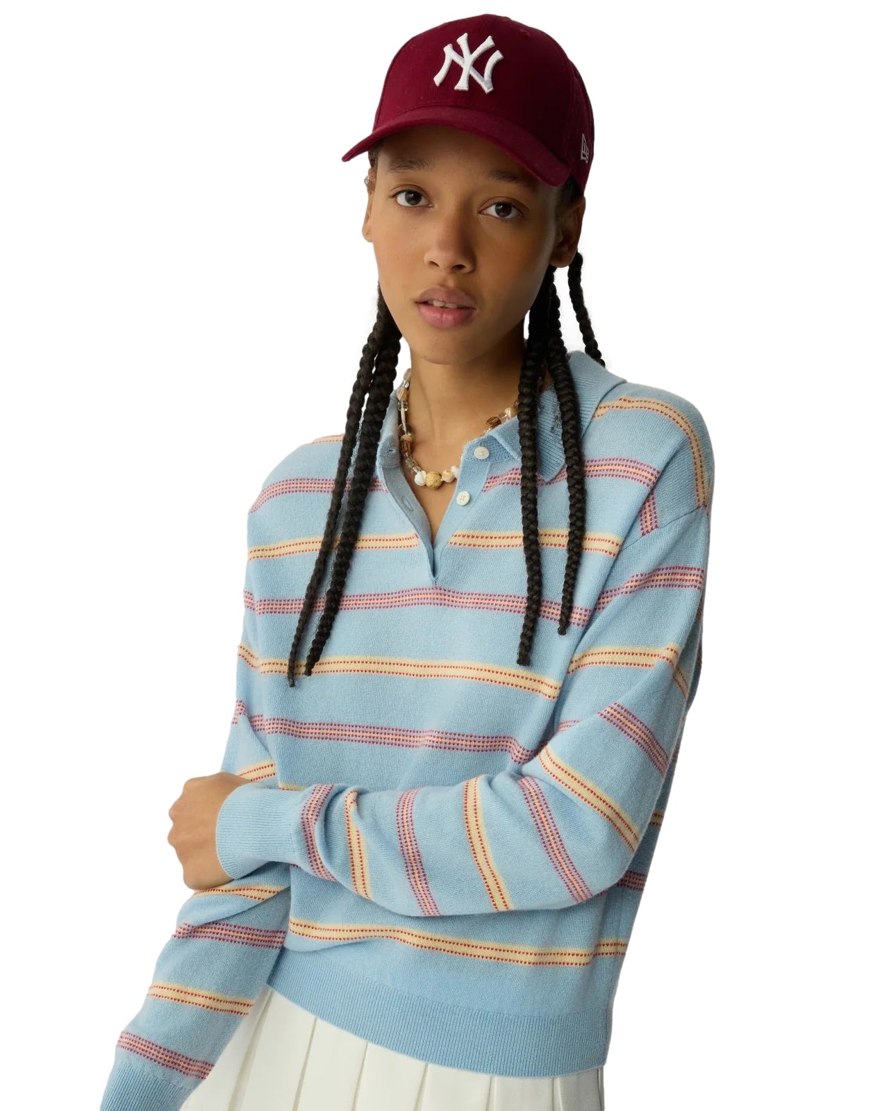 Guest In Residence Collegiate Stripe Polo Genser Blå Mønster - modostore.no