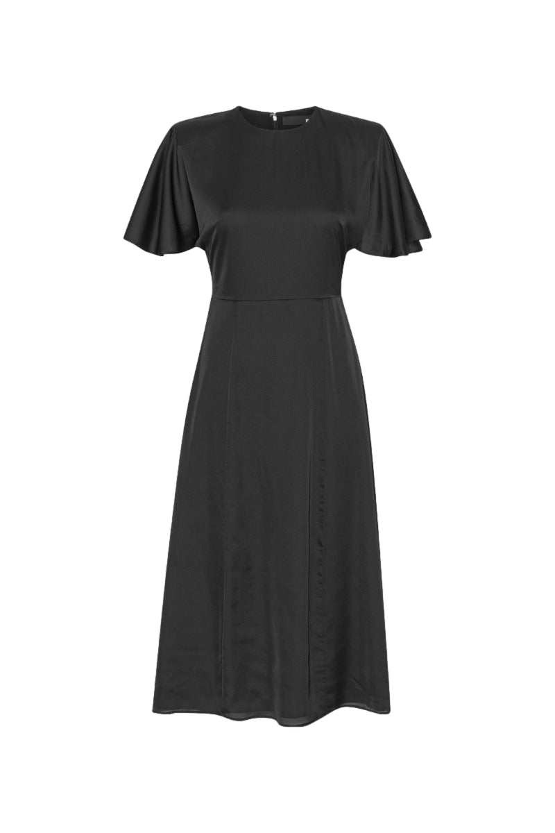 ROTATE Chiffon Midi Dress Kjole Sort