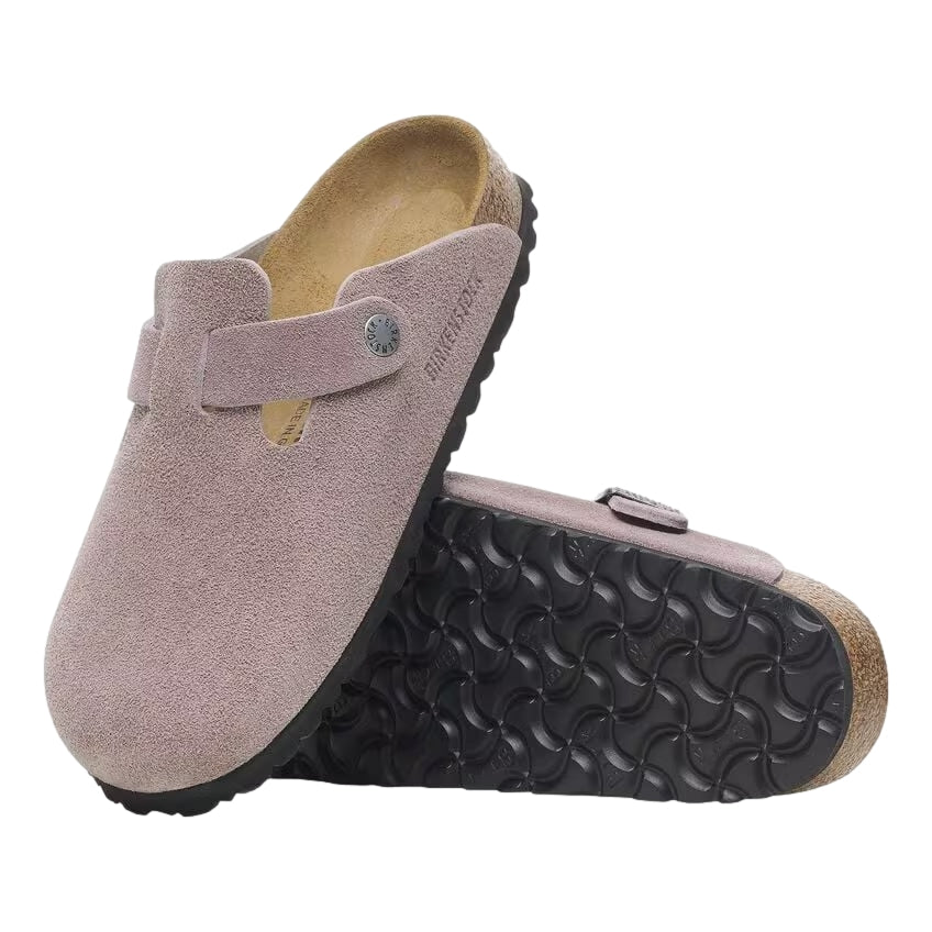 Birkenstock Boston Suede Narrow Faded Purple Sko Lilla/Grå - modostore.no