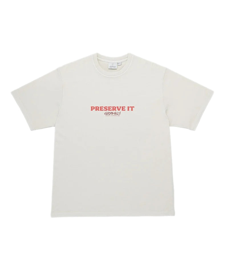 Gramicci Footprints Tee Pigment Dyed T-shirt Beige - modostore.no