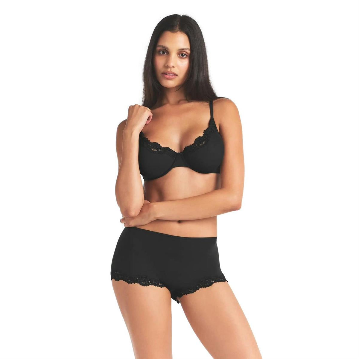 SKIMS Fits Everybody Lace Boyshort Onyx Undertøy Sort