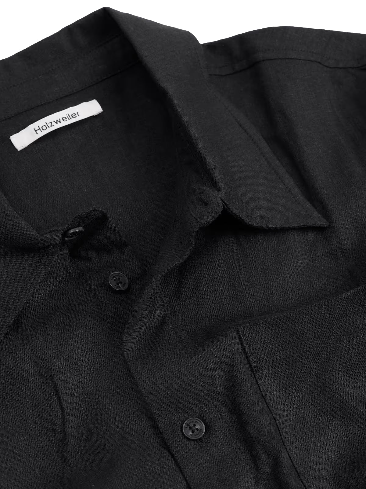 Holzweiler Pier Linen Shirt Skjorte Sort - modostore.no