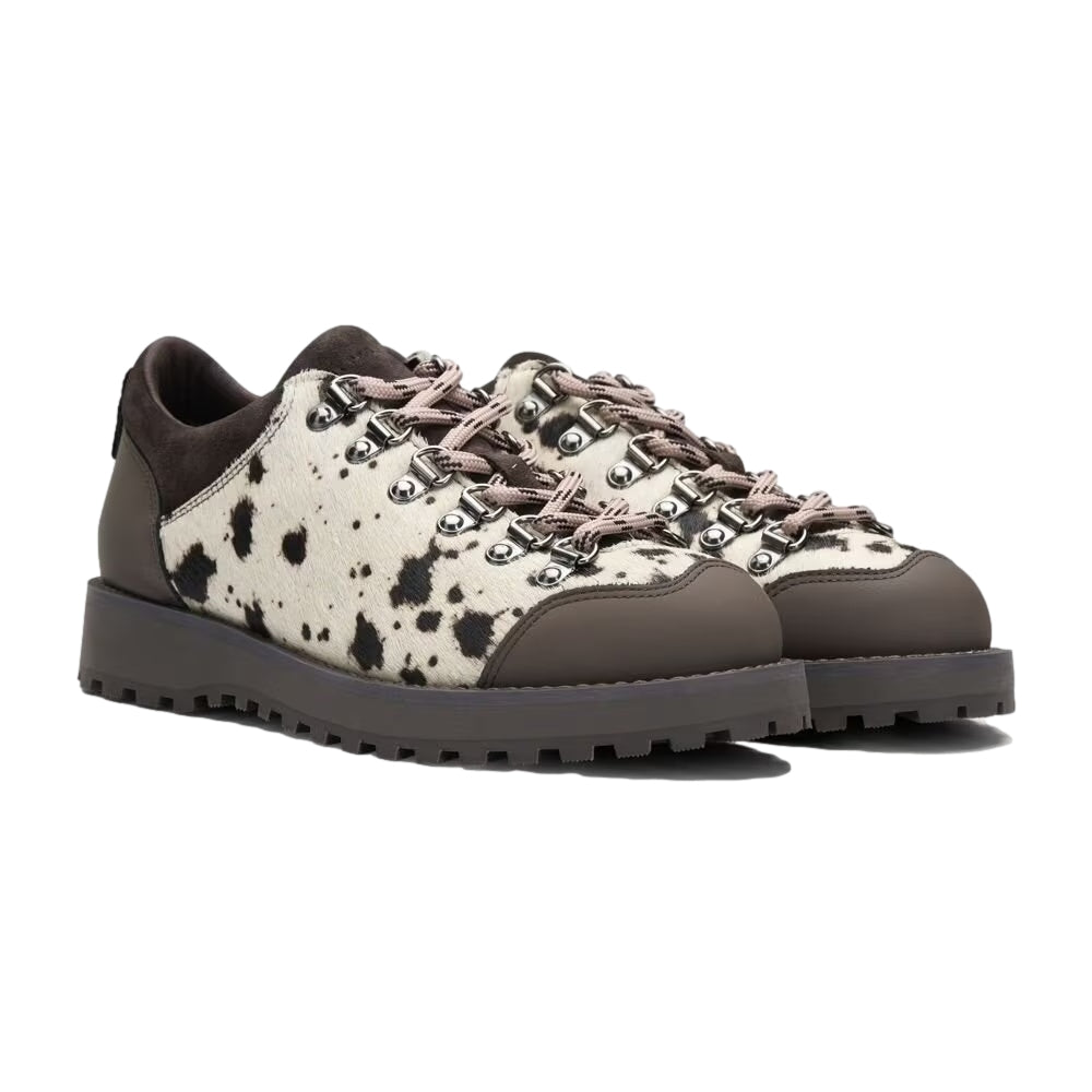 Garment Project Dune Low - Hairy cow Leather Sko Hvit Og Brun - modostore.no