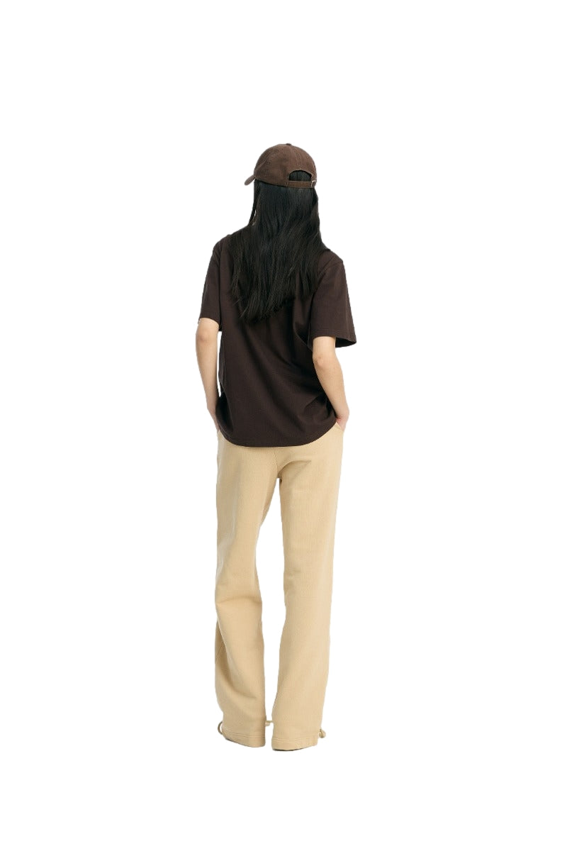 ROTATE Jersey Oversized T-Shirt Topp Mørkebrun
