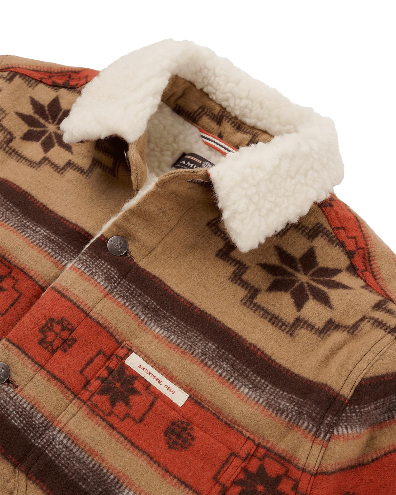 Amundsen Harvester Åkle Overshirt Jakke Beige Mønster