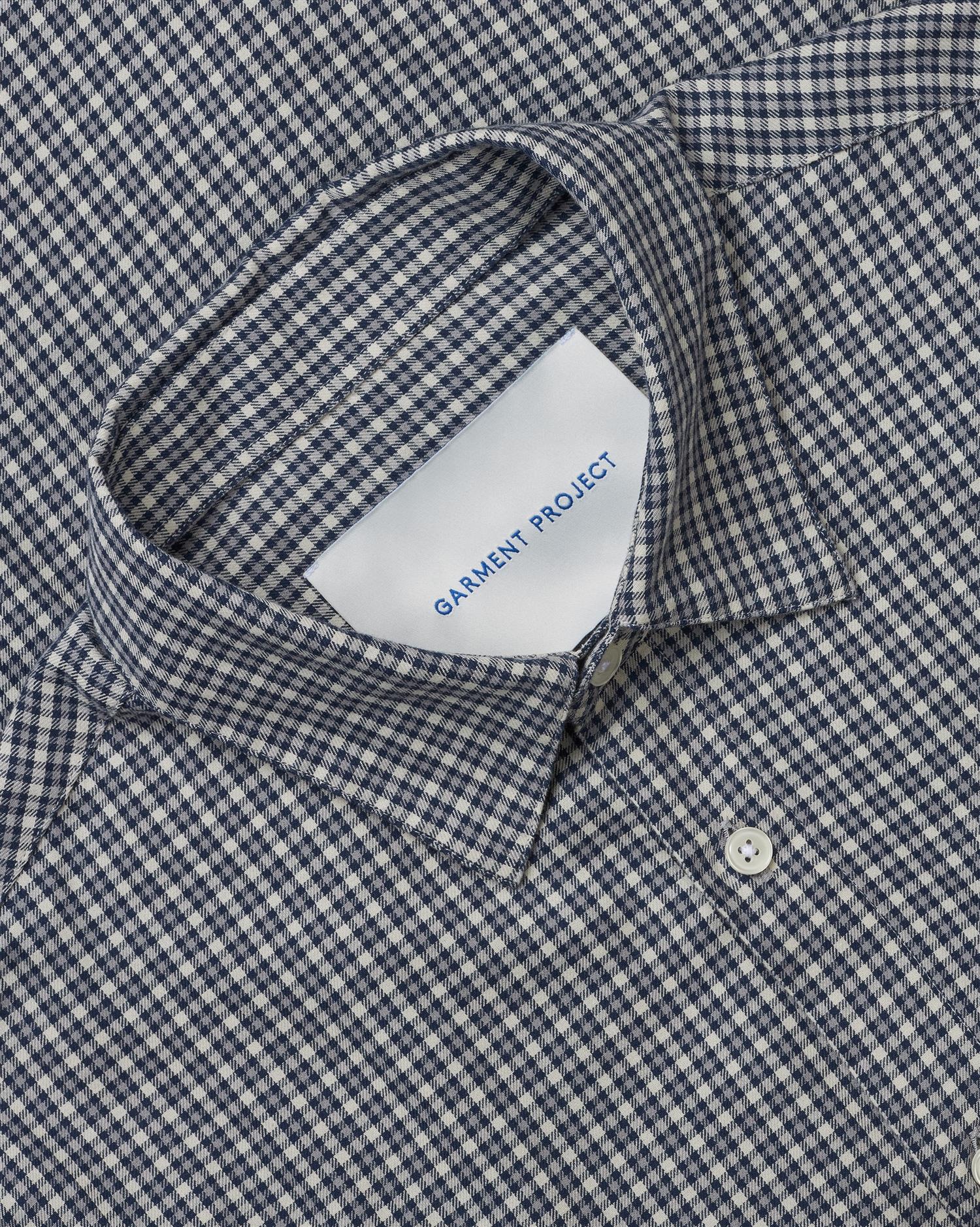 Garment Project Relaxed LS Shirt Skjorte Navy Ruter