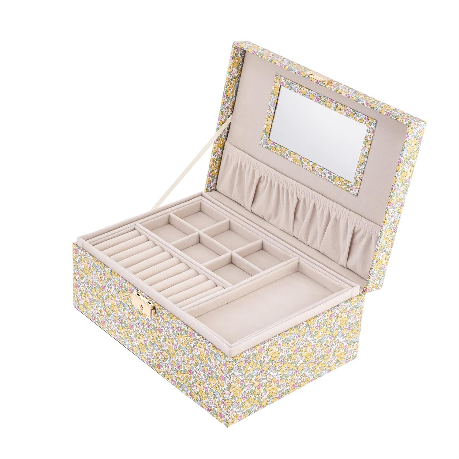 Bon Dep Jewelry Box Square Liberty Betsy Ann Smykkeskrin Gulmønstret - modostore.no