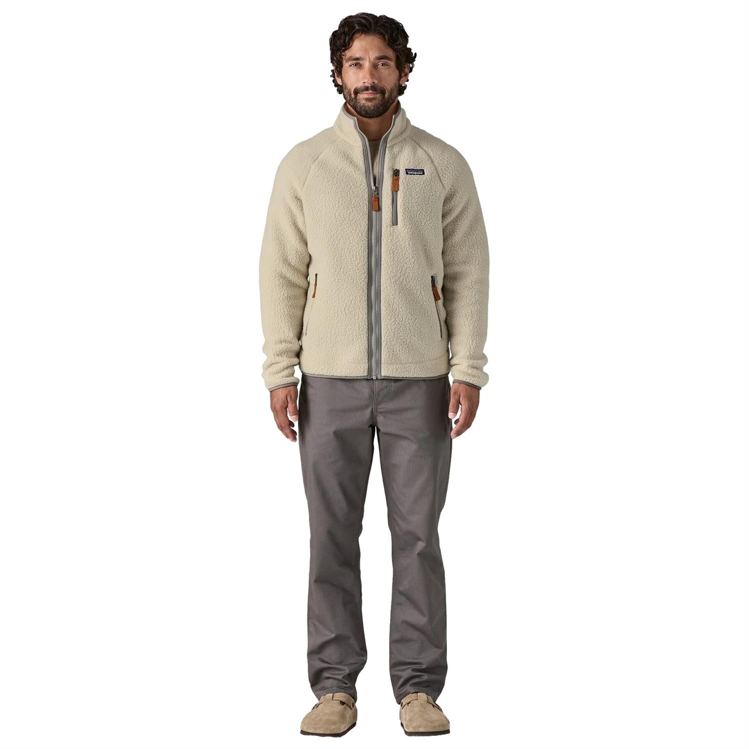 Patagonia M Retro Pile JKT Pelican Jakke Lys Beige - modostore.no