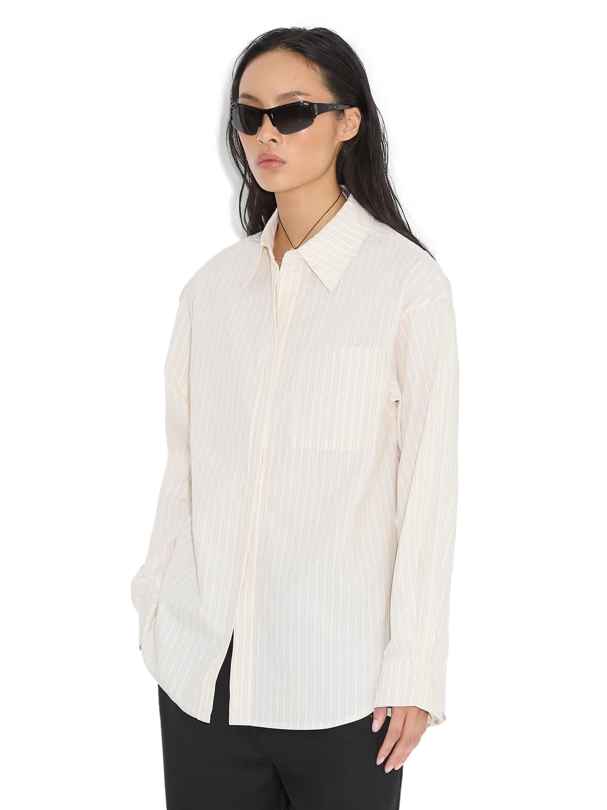 Holzweiler Loose Stripe Shirt Skjorte Lysegul - modostore.no