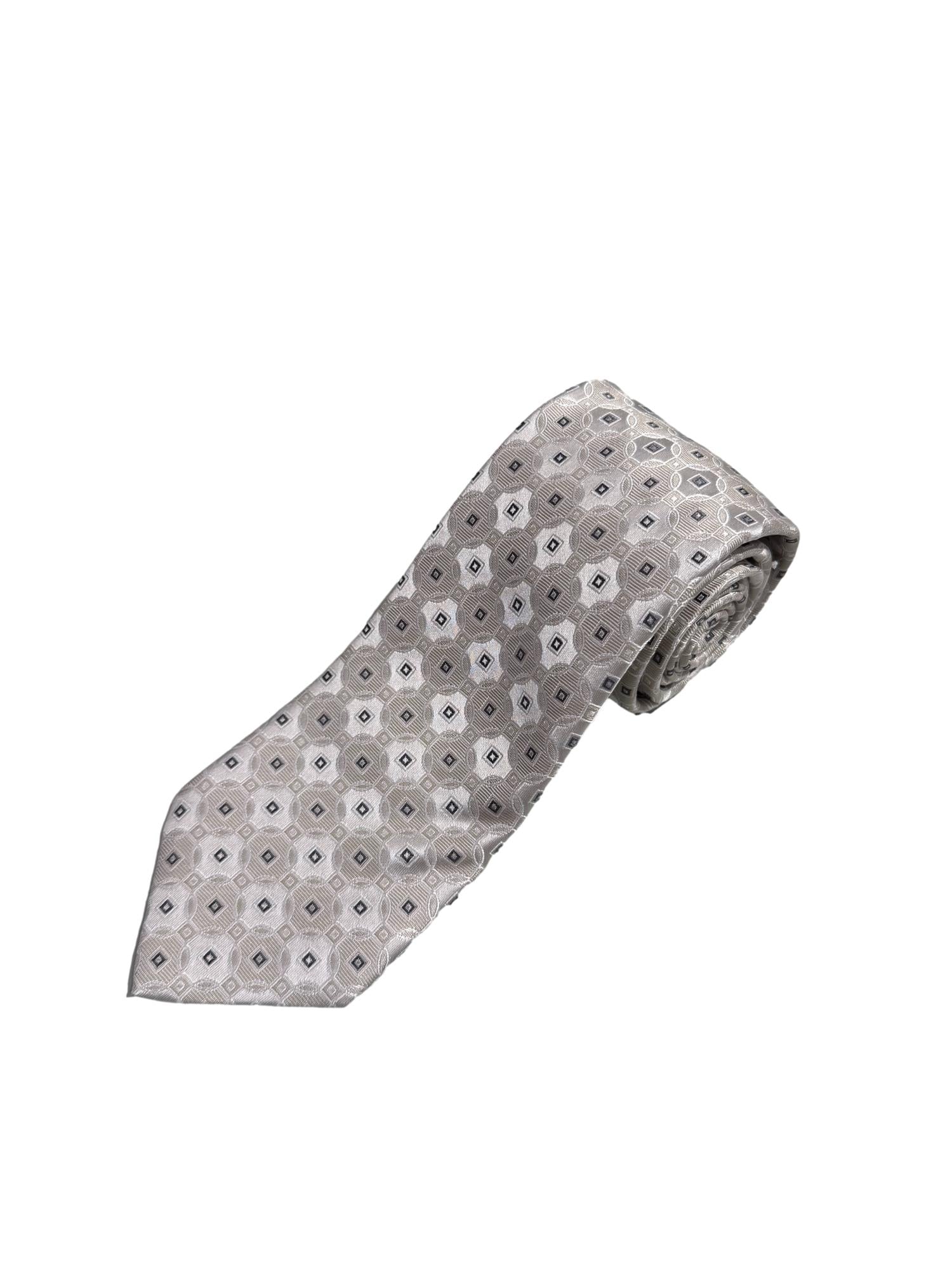 Eton Medallion Woven Silk Tie Slips Lys Beige