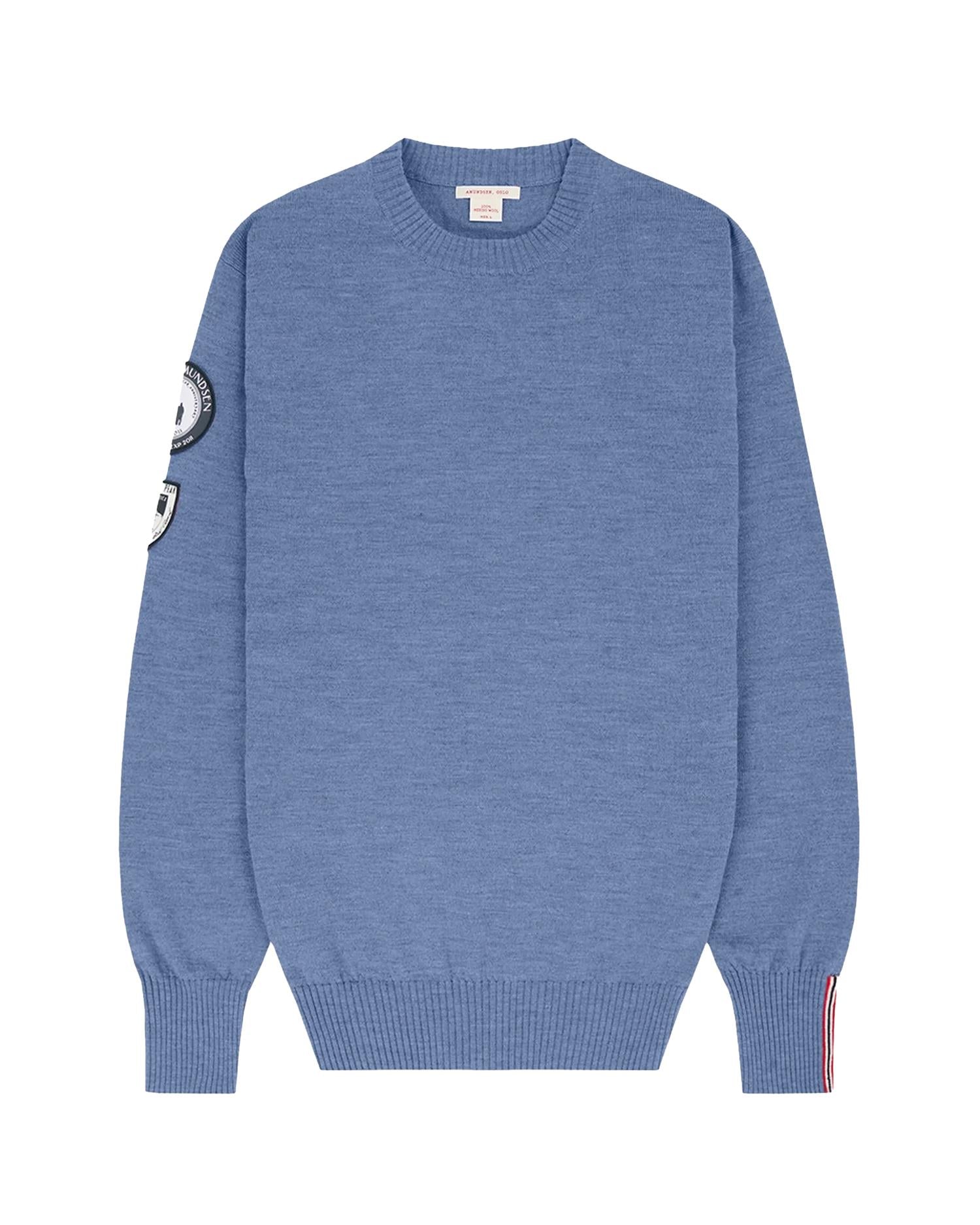 Amundsen Peak Crew Neck Mens Genser Gråblå