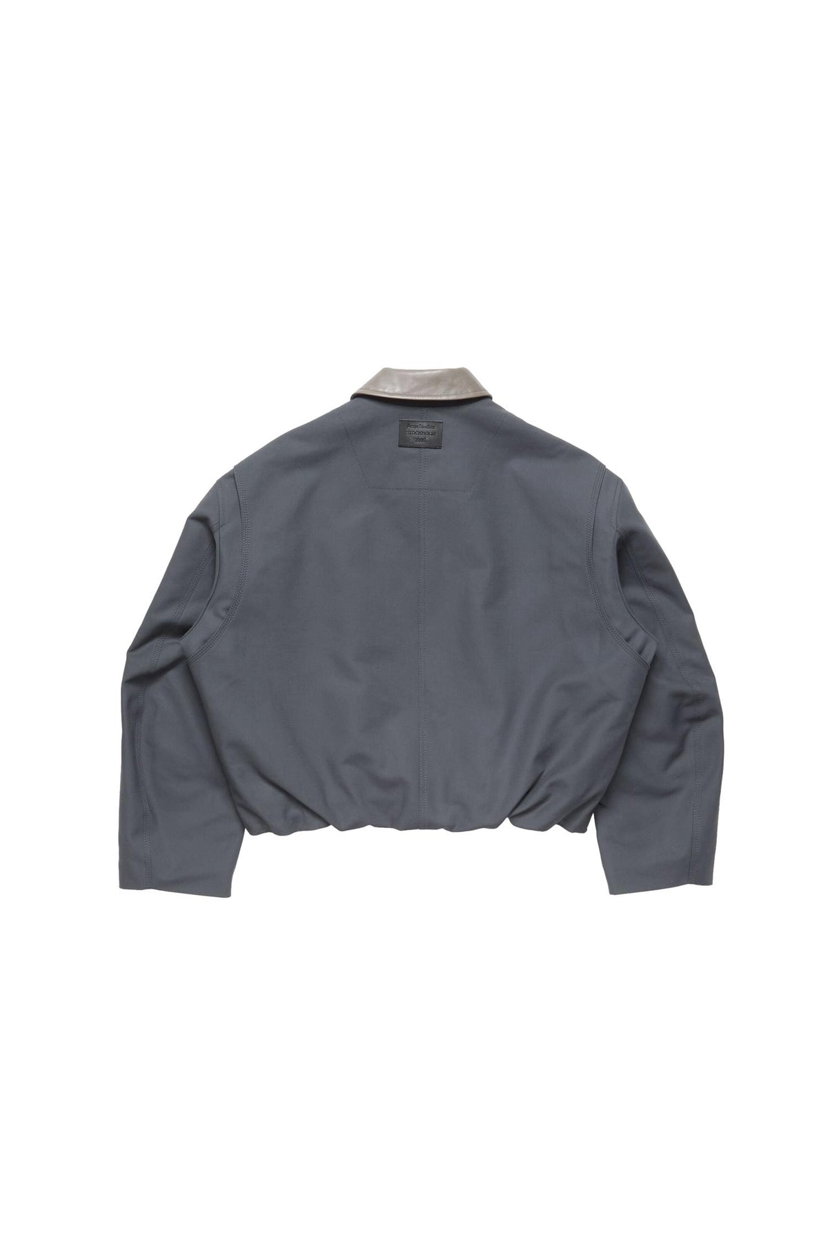 Acne Bomber Leather Collar Jakke Mørkegrå