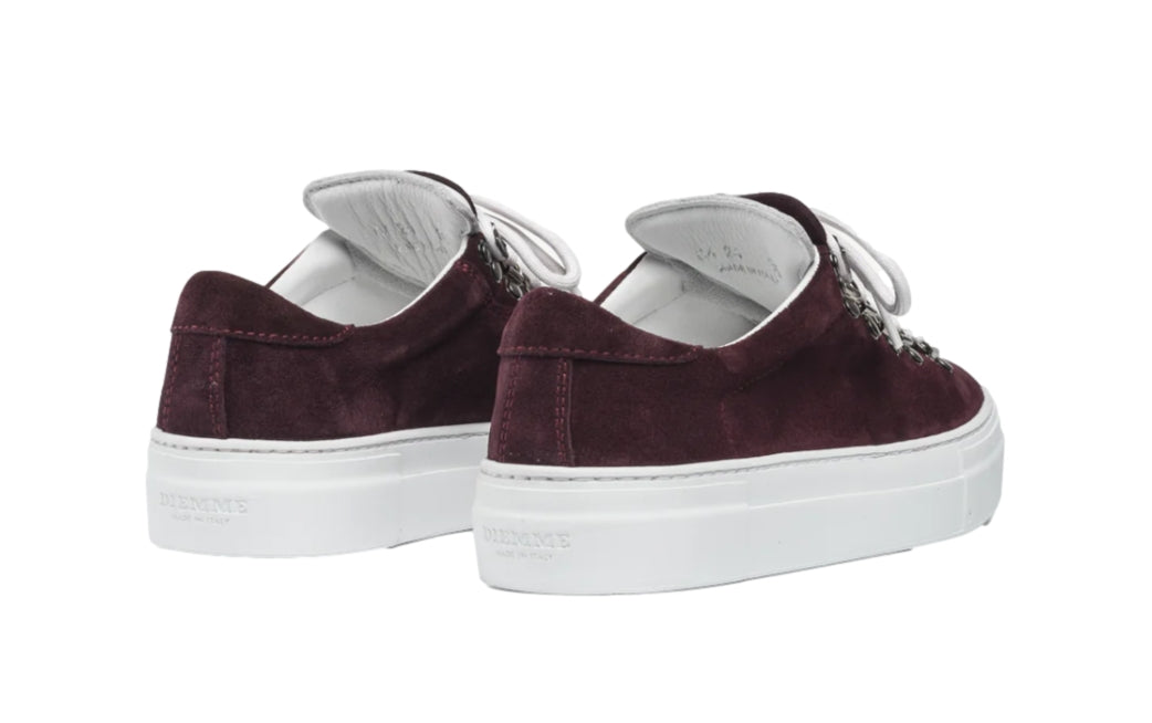 Diemme Marostica Low Platform Dark Cherry Suede Sko Vinrød - modostore.no