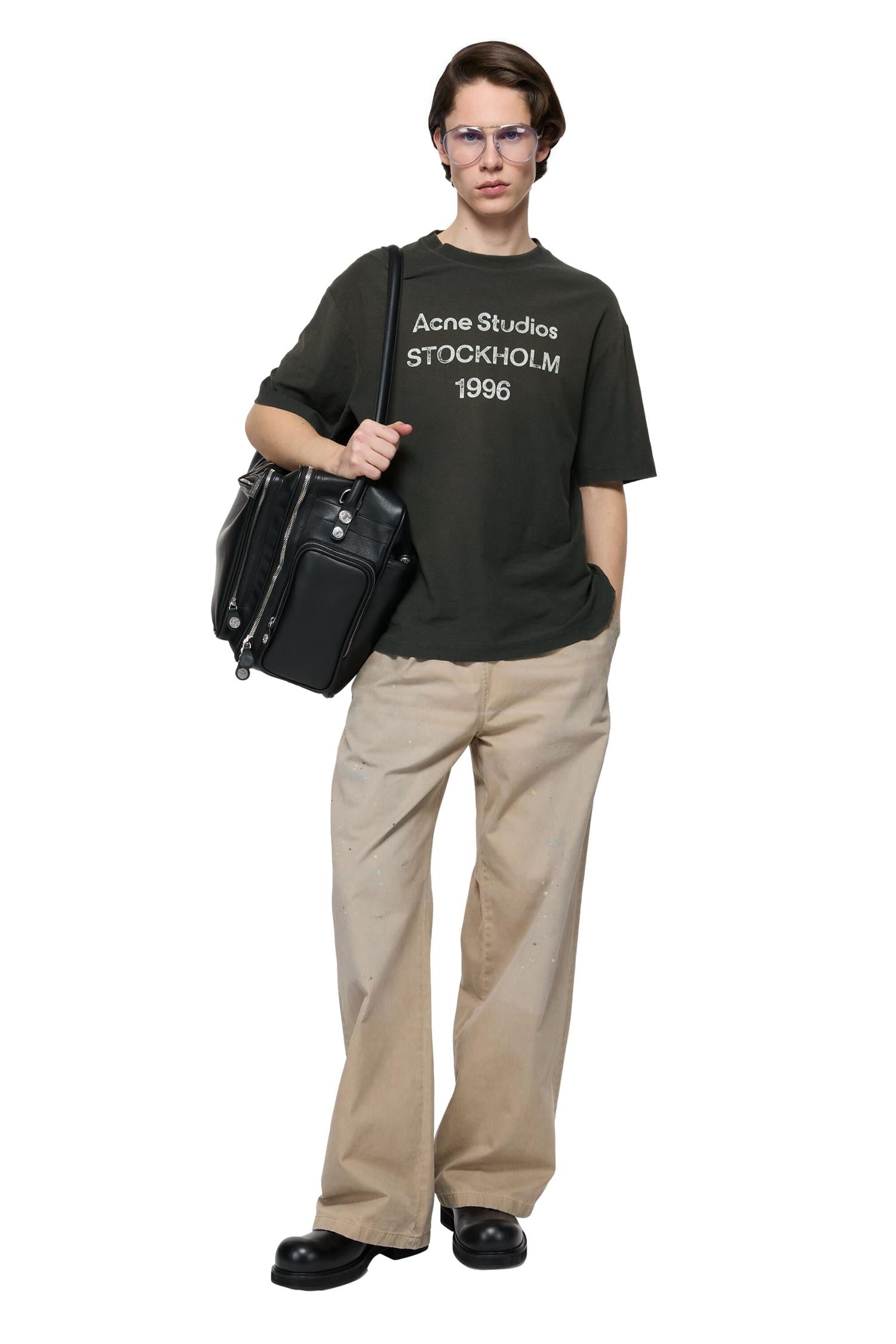 Acne Sprayed Logo T-Shirt T-shirt Vasket Sort