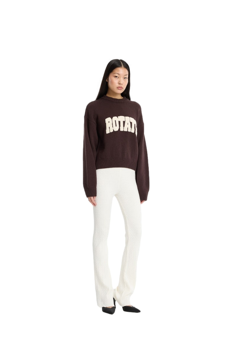 ROTATE Crewneck Sweater Genser Brun/Beige