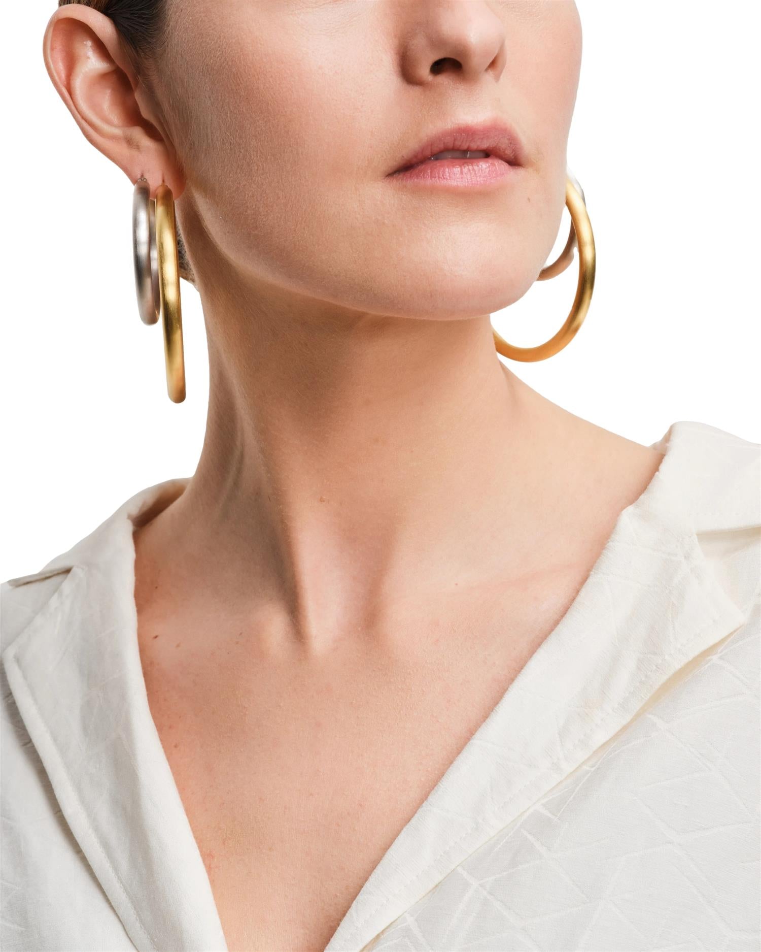 Tom Wood Chunky Hoops Thick Satin XL Øredobber Sølv