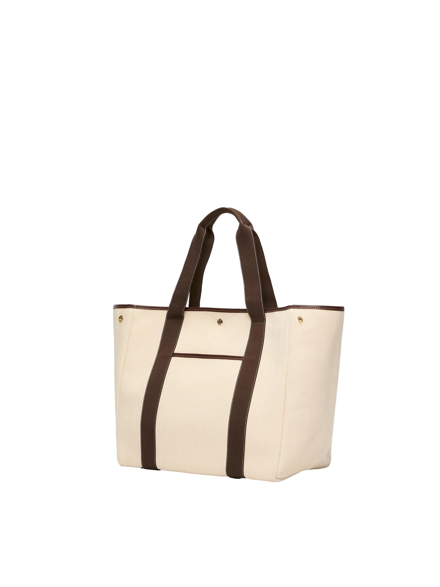 Rue de Verneuil Traversée L Pocket White Canvas/Mini Sellier Brown Veske Off-White Og Brun