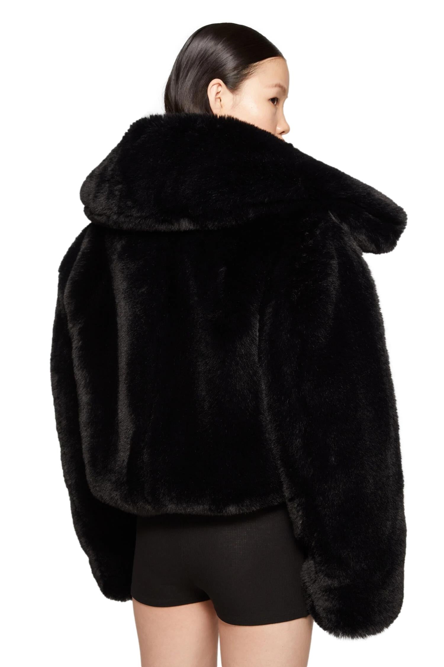 Acne Fluffy Jacket Jakke Sort - modostore.no