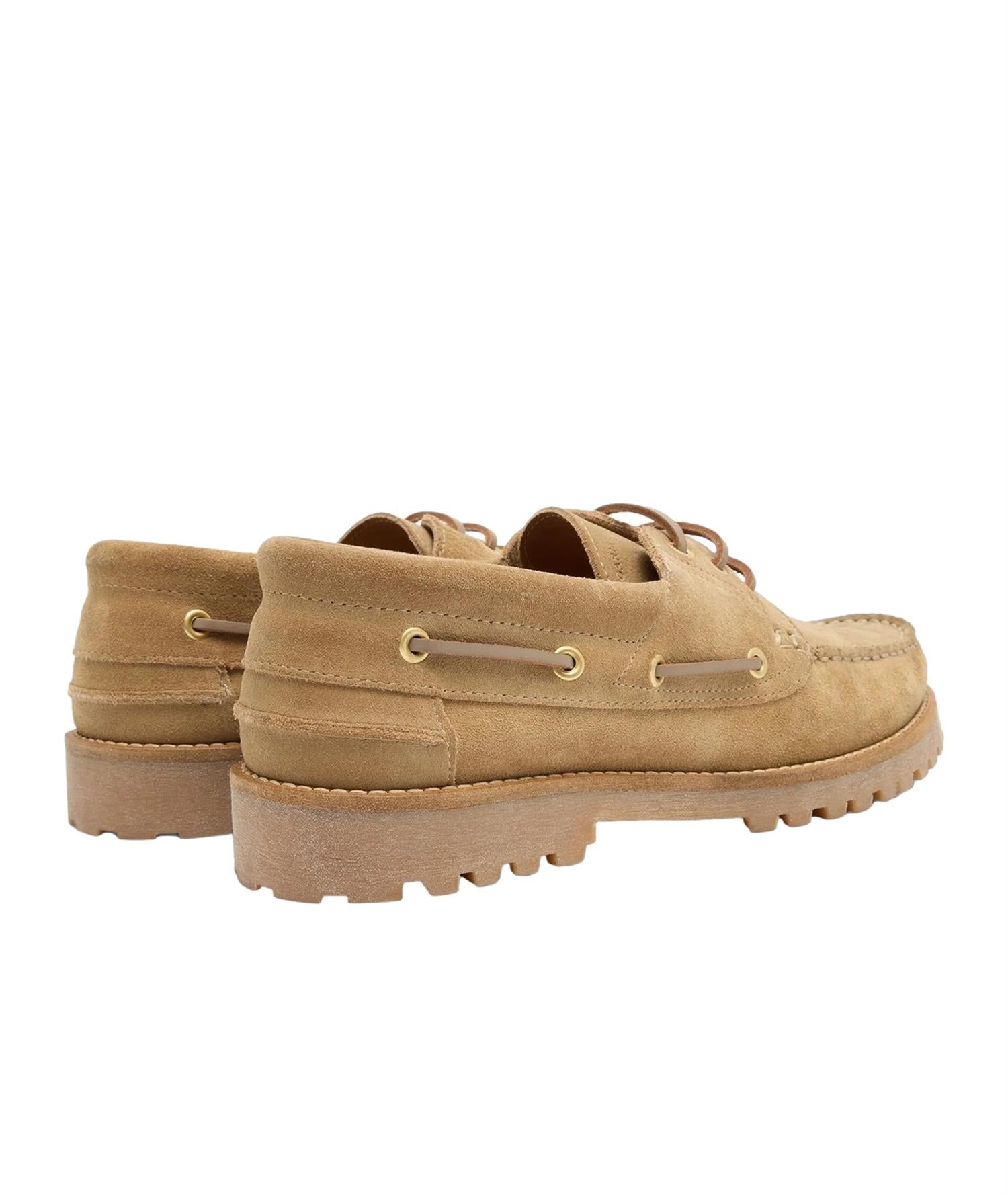 Garment Project Ollie Boat Shoe - Earth Suede Sko Beige - modostore.no