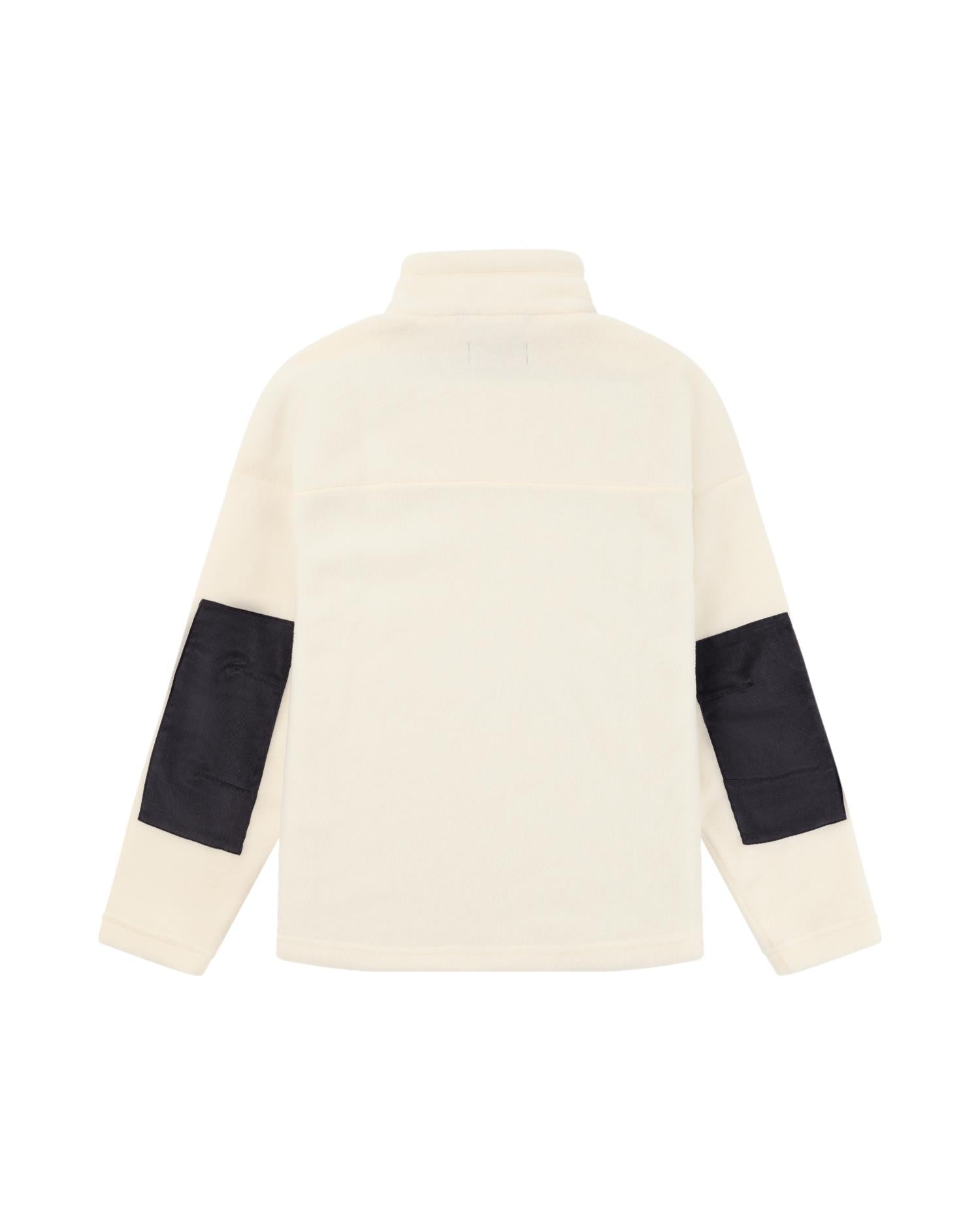 Amundsen V-Bond Cord Fleece Womens Genser Hvit Og Mørkeblå