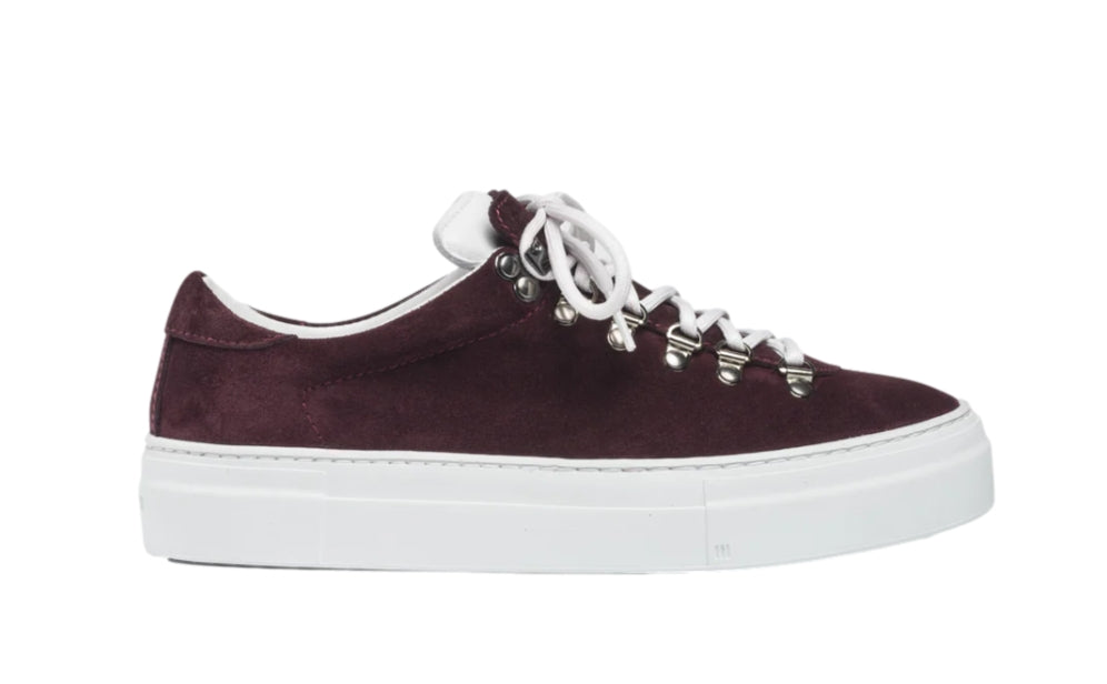 Diemme Marostica Low Platform Dark Cherry Suede Sko Vinrød - modostore.no