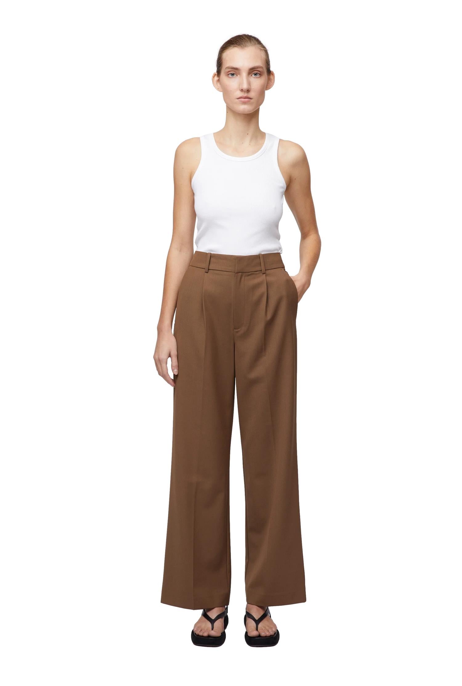 FWSS Starboard Tailored Trousers Dressbukse Brun - modostore.no