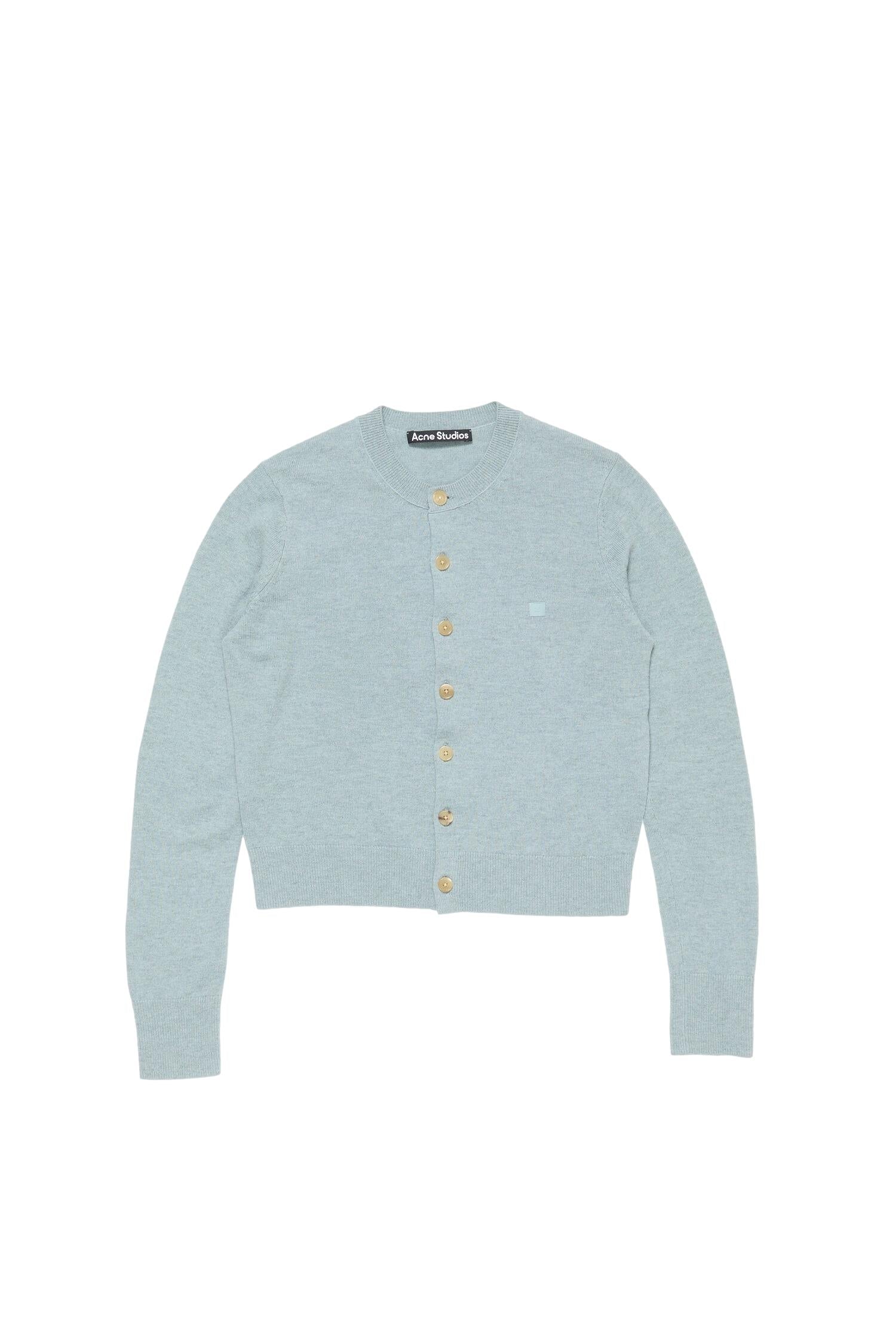 Acne Cadigan Yak Wool - Fitted Fit Cardigan Gråblå - modostore.no