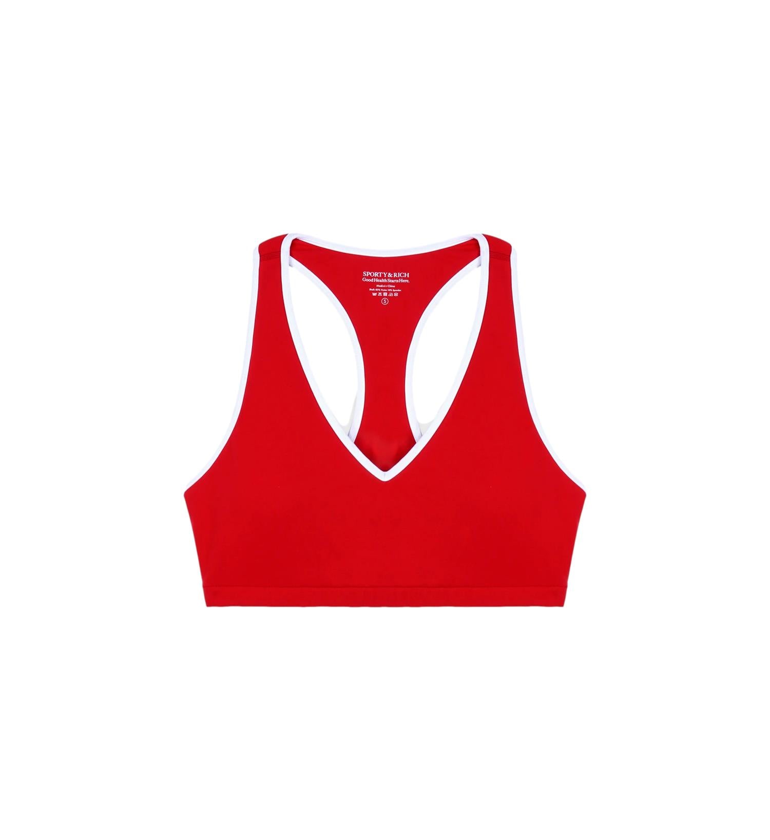 Sporty & Rich Runner Box V-Neck Sports Bra Topp Rød - modostore.no