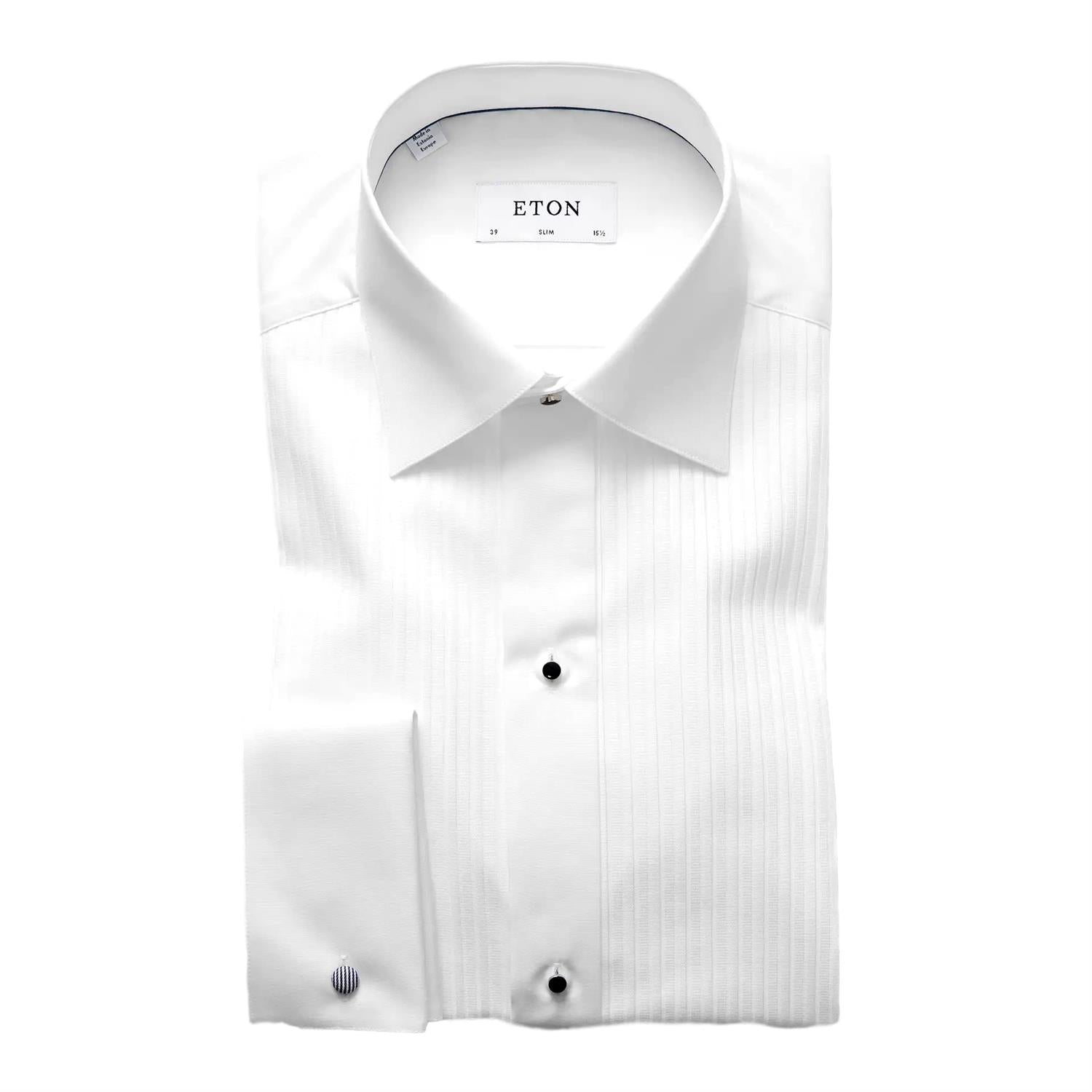 Eton White Plissé Tuxedo Shirt Skjorte Hvit - modostore.no