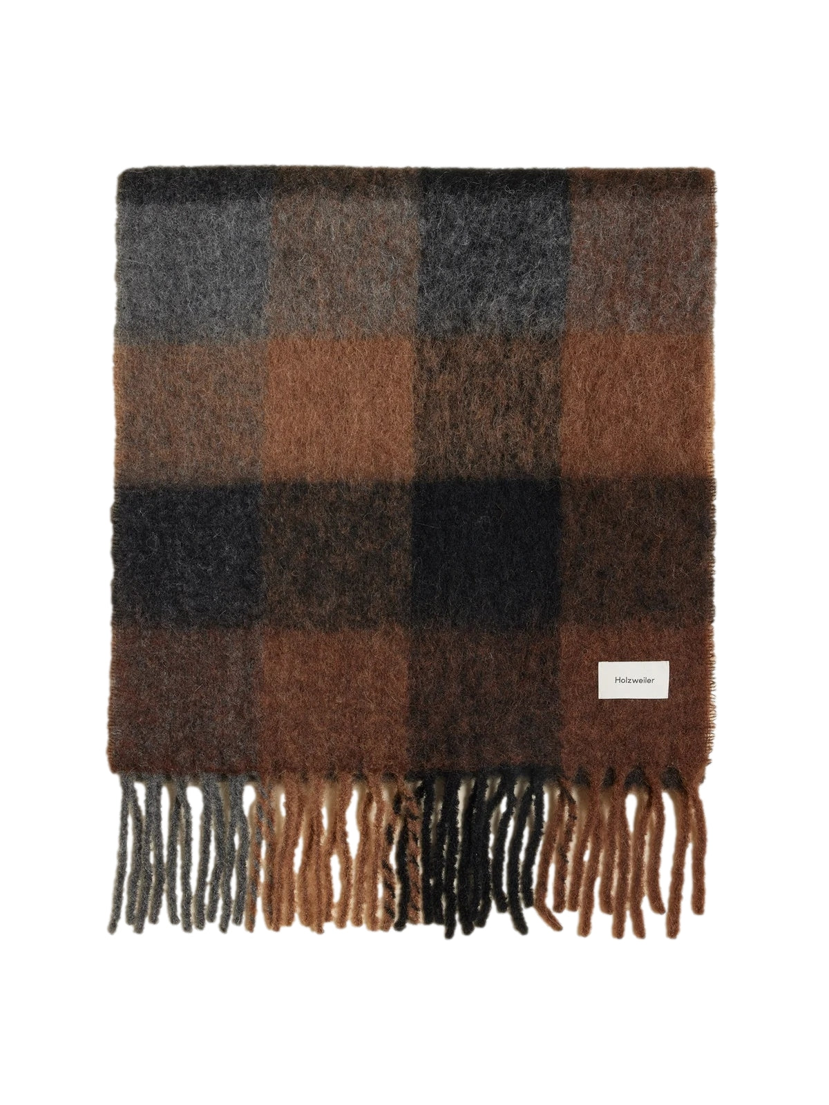 Holzweiler Fresia Brown Check Skjerf Brun - modostore.no