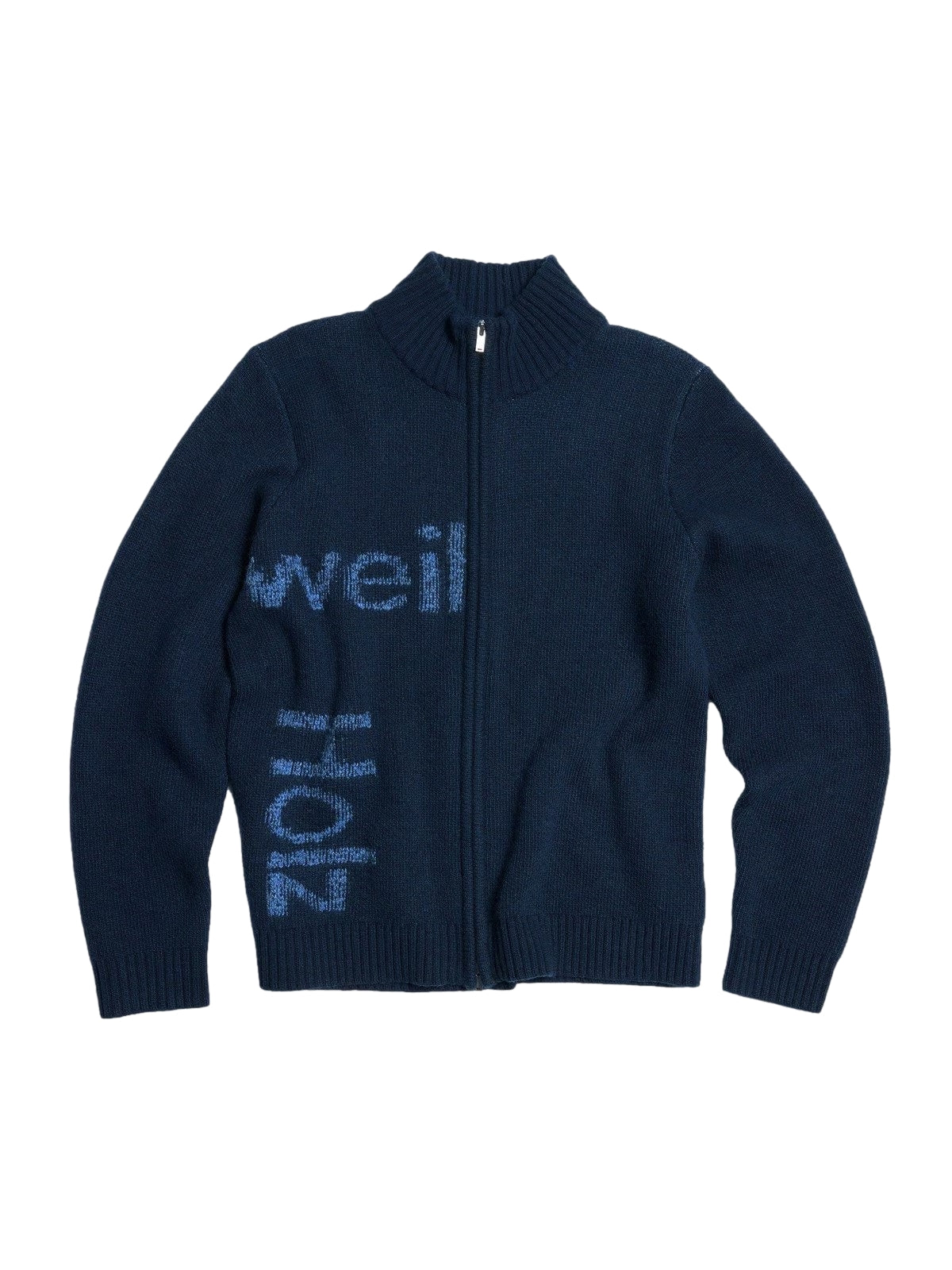 Holzweiler Haza Logo Zip Cardigan Genser Mørk Blå Melert - modostore.no