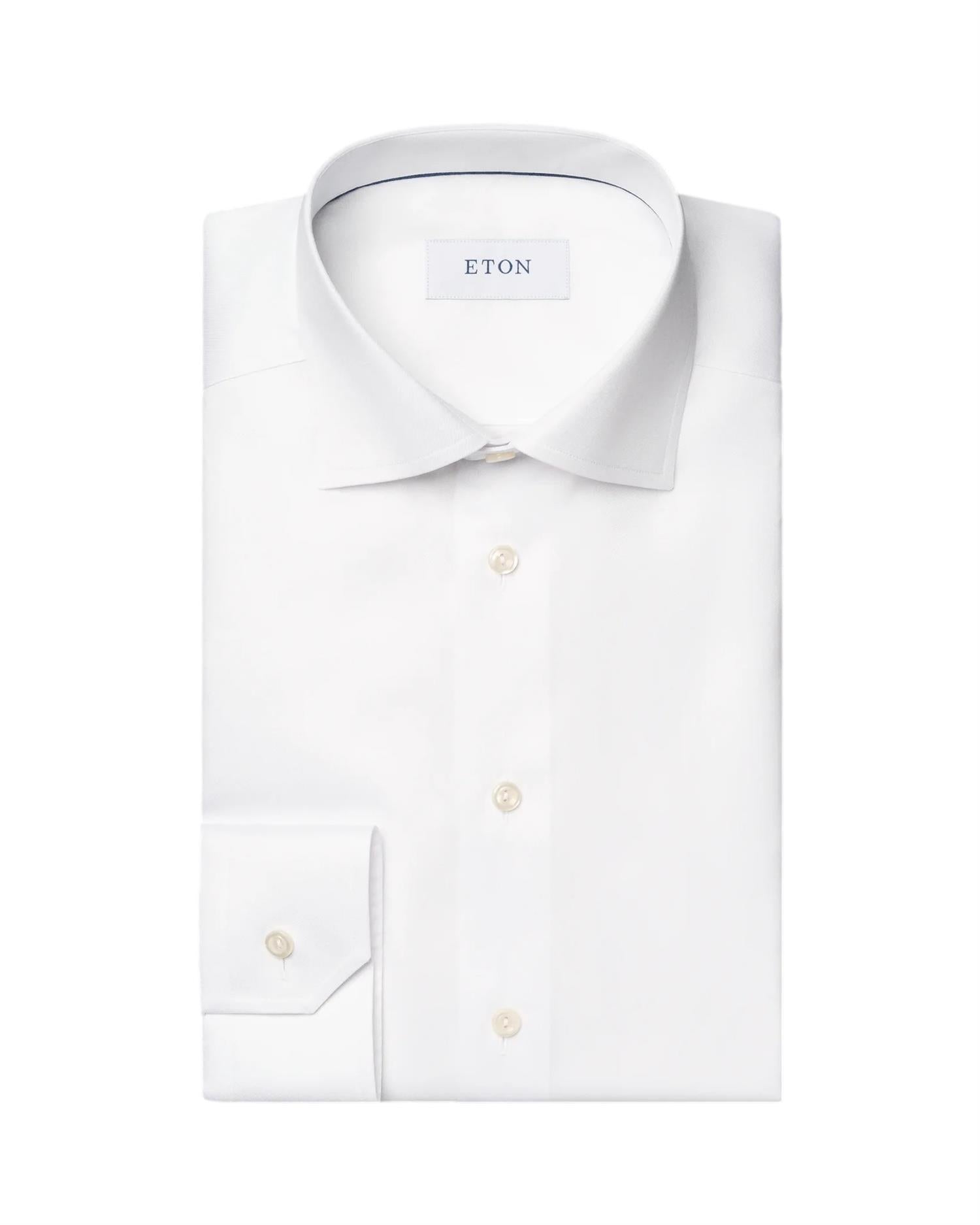 Eton 3000 Super Slim White Signature Twill Shirt Skjorte Hvit - modostore.no