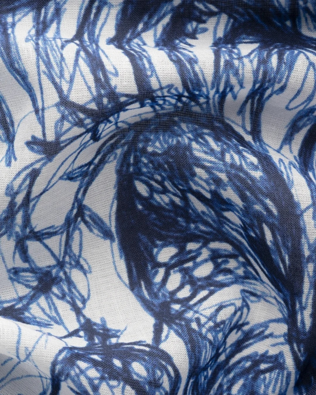 Eton Fine Foliage Cotton Bandana Skjerf Hvit Mønster - modostore.no
